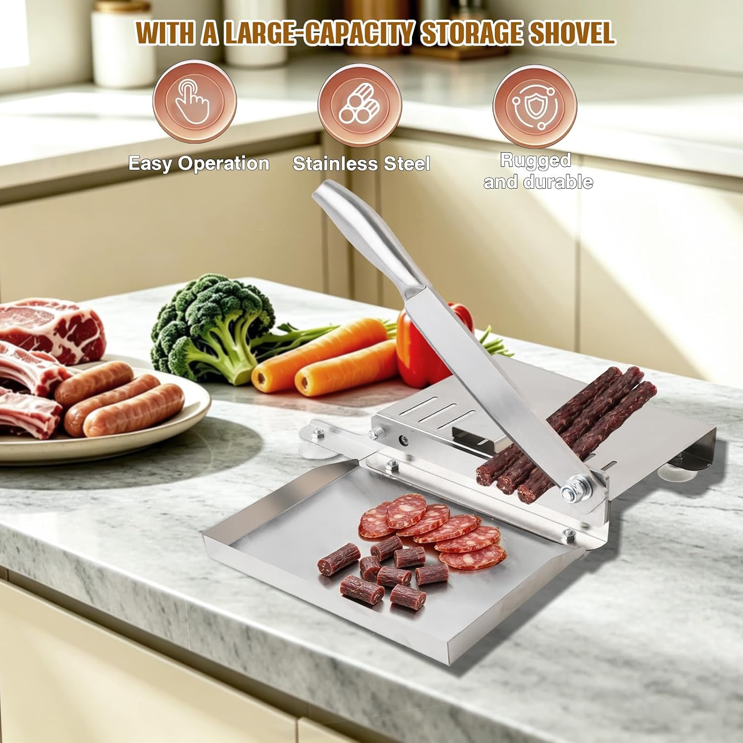 Manual Meat Cutter Machine Biltong Slicer Rib Chicken Cutting Machine Chinese Medicine Beef Jerky Slicer Stainless Sliver ZGD-PQPQ-001@TPUSEK06 0