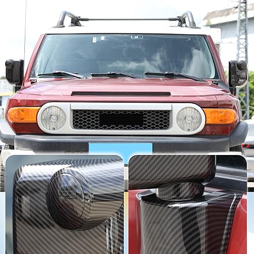 Miniatura 5 de LLKUANG Adhesivo decorativo para tapa de espejo retrovisor lateral exterior de automóvil para Toyota FJ Cruiser 2007-2021, cubierta decorativa de