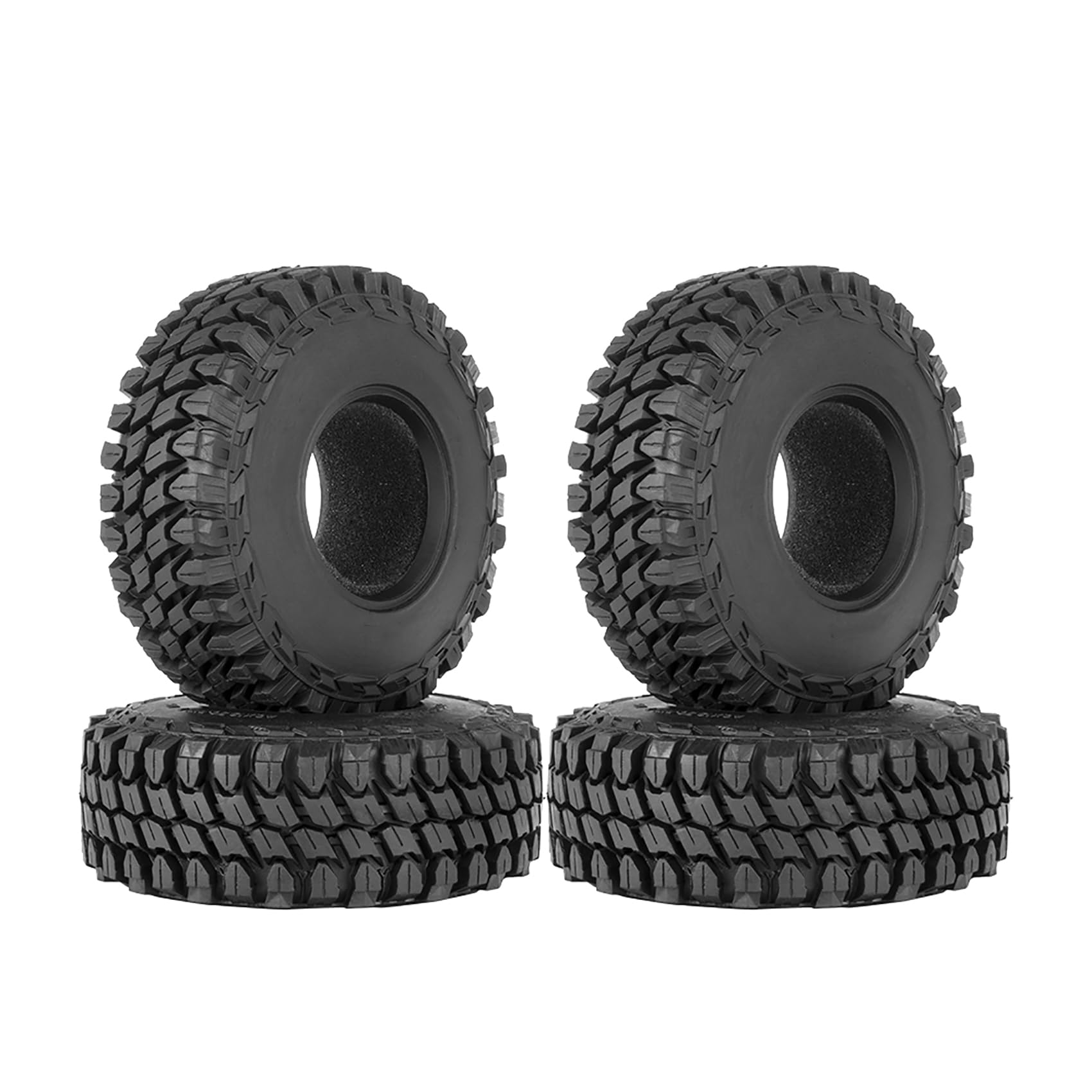 KINGCOO 4PCS RC Crawler Rubber Tires 1.9 inch Wheels Tyres for 1:10 RC Rock Crawler Car Off-road Model Car for Axial SCX10 90046 CC01 D90 D110 TF2 Tamiya TRX4 Gen8 Upgrade Parts (110x38mm)