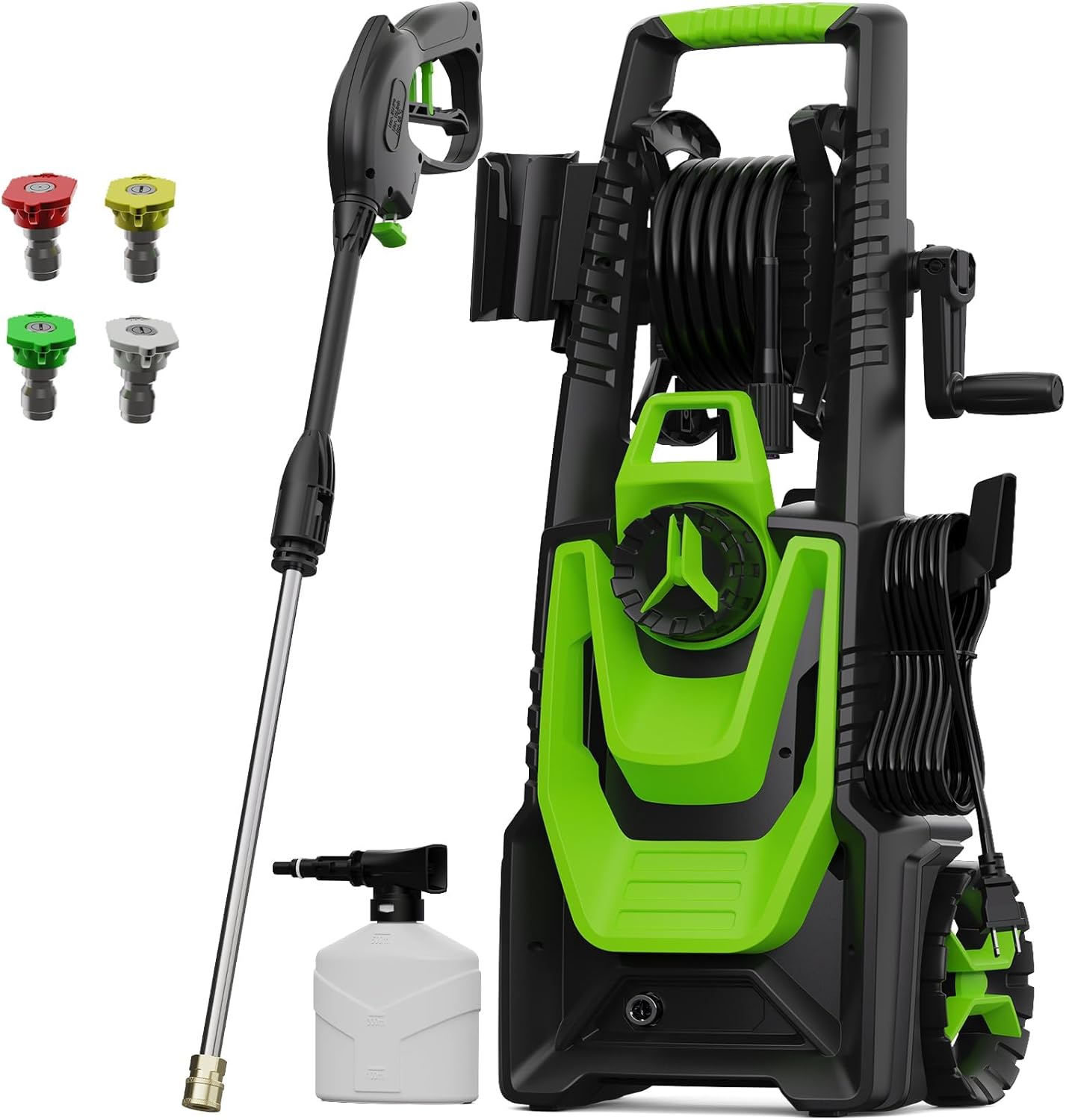 Electric Pressure Washer 5000PSI 3.5GMP Power Washer Comes with 4 Nozzles, 20FT High Pressure Hose and 35FT Power Cord Pressure Washer is Suitable for Car, Road, Yard and Fence Cleaning