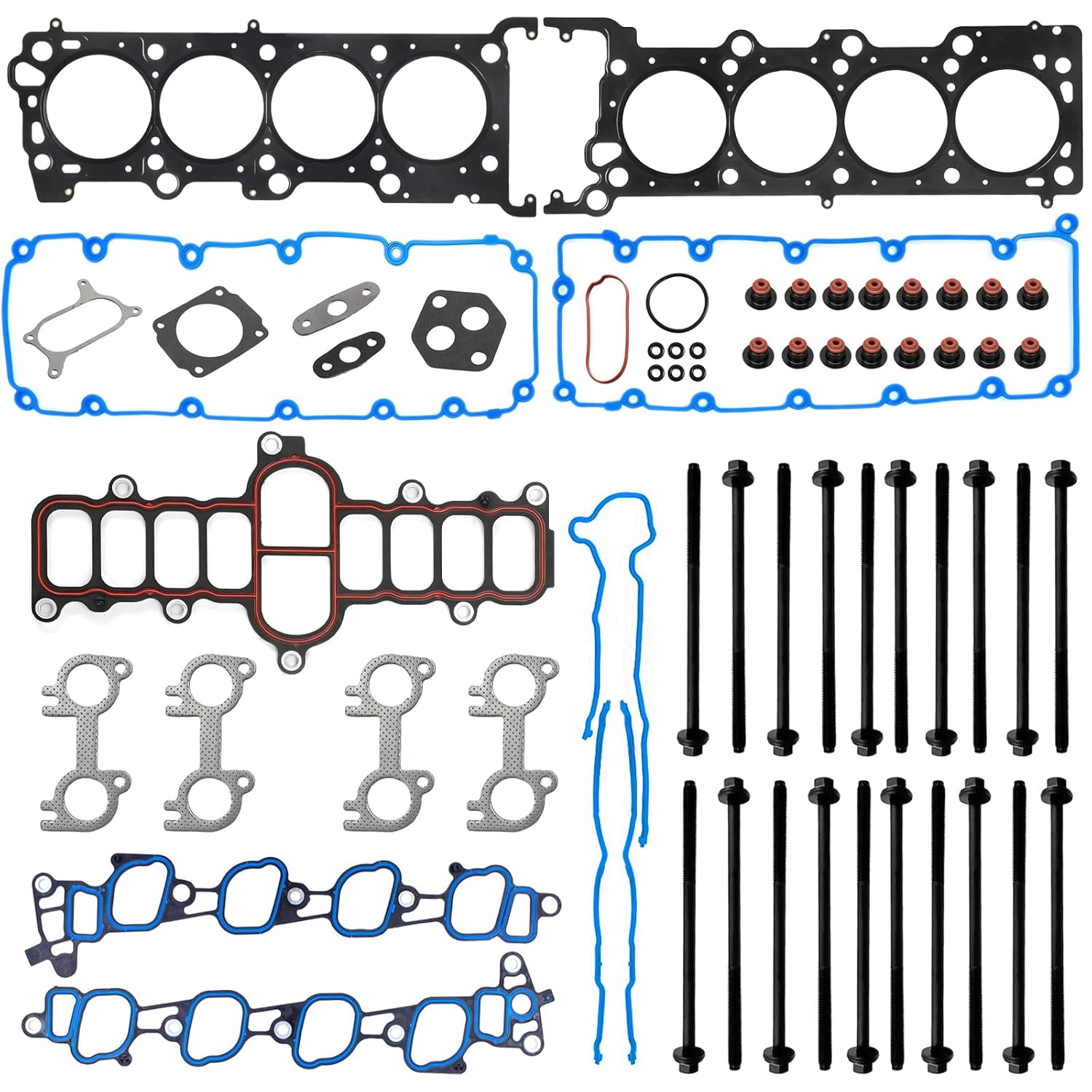 Engine Head Gasket Set with Cylinder Head Bolt Replacement for Ford Excursion Expedition F-150 F-250 F-350 Super Duty E-150 Econoline 2000-2005 5.4L V8 SOHC HS9790PT-15 ES72798