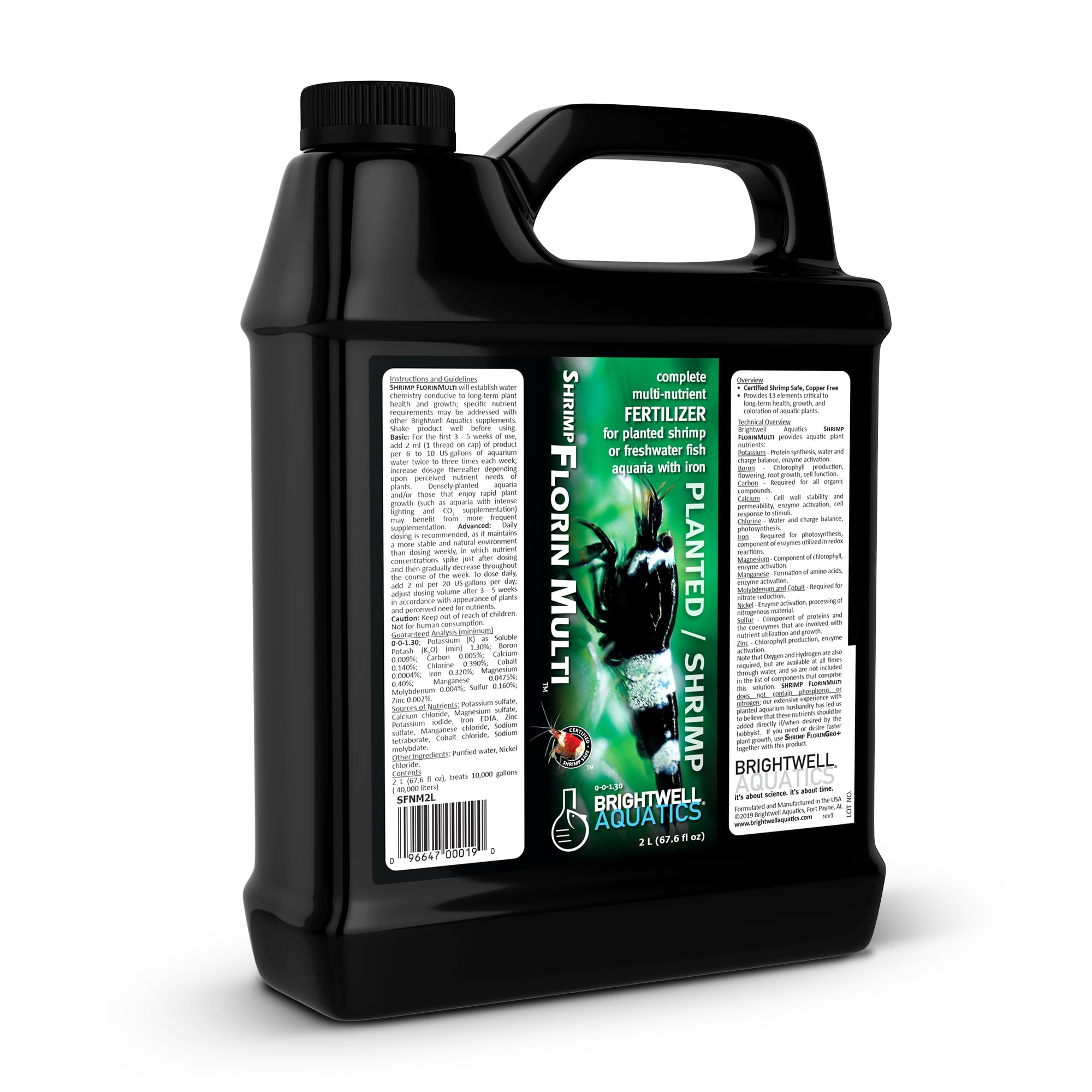 Shrimp FlorinMulti – Complete Plant Nutrient Supplement for Shrimp & Freshwater Aquariums – Supports Growth, Color & Health – Copper-Free, 2L