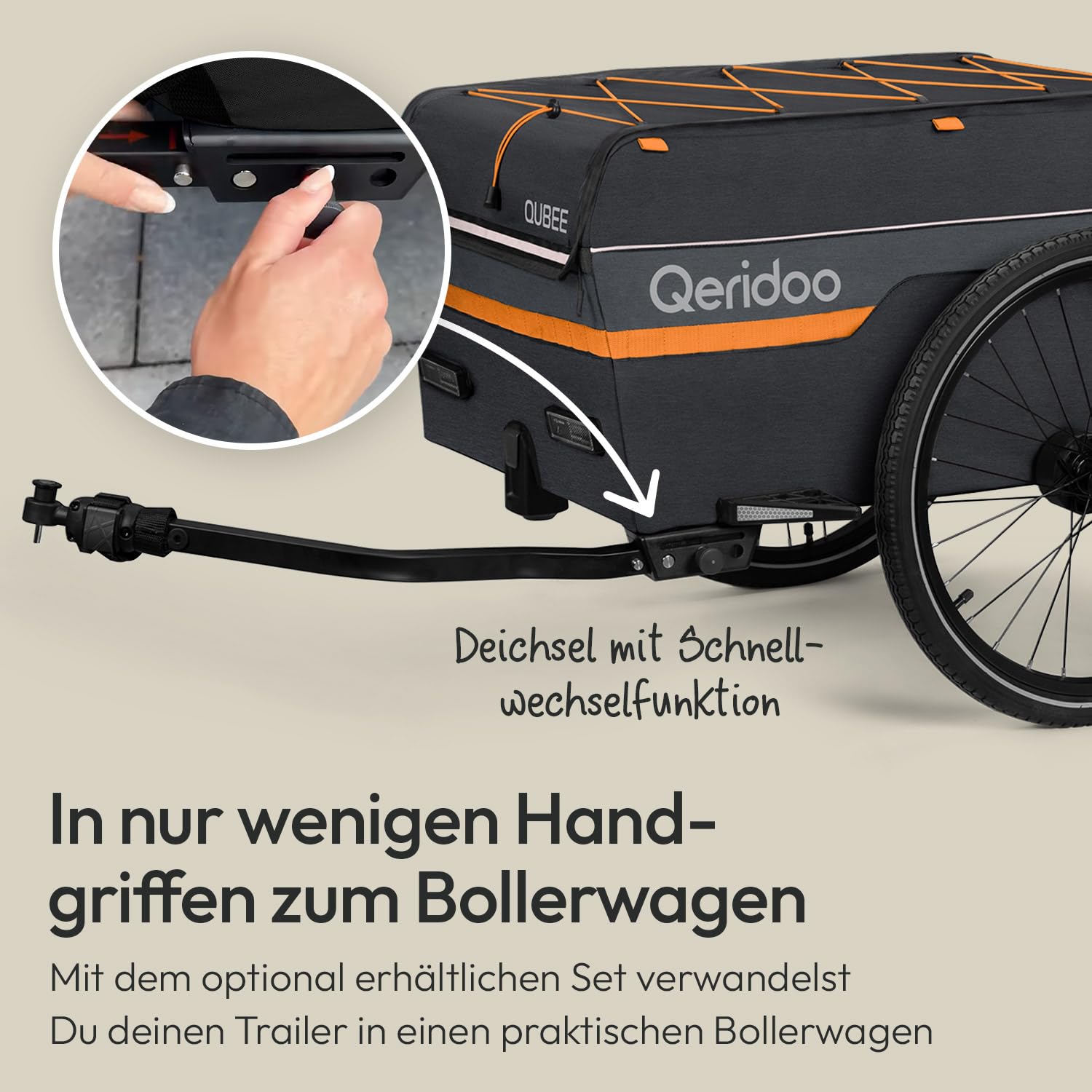 Przyczepa rowerowa Qubee Grey