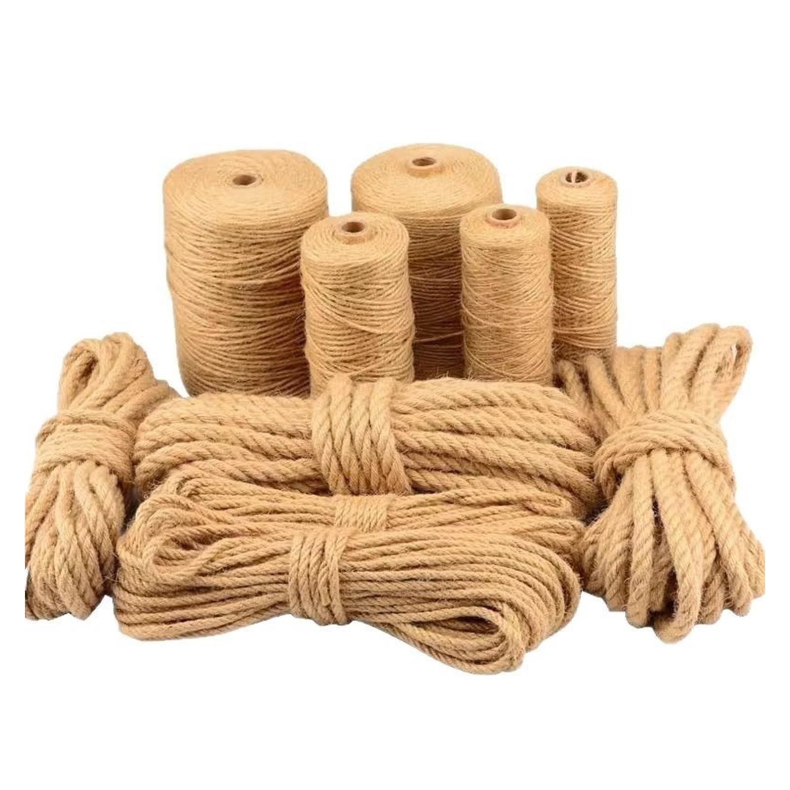 100M 2/5/6mm Corda di iuta Stringa Nastro Artigianato Cordone Spago Filo Cucito Avvolgimento Festa Matrimonio(5MM 100M)