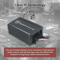 Vista 7 de Rockville Amplificador Bluetooth PS20 ATV/UTV/motocicleta de 2 canales, pico de 1200 W / 150 W RMS, IP65 impermeable, clase D, compacto