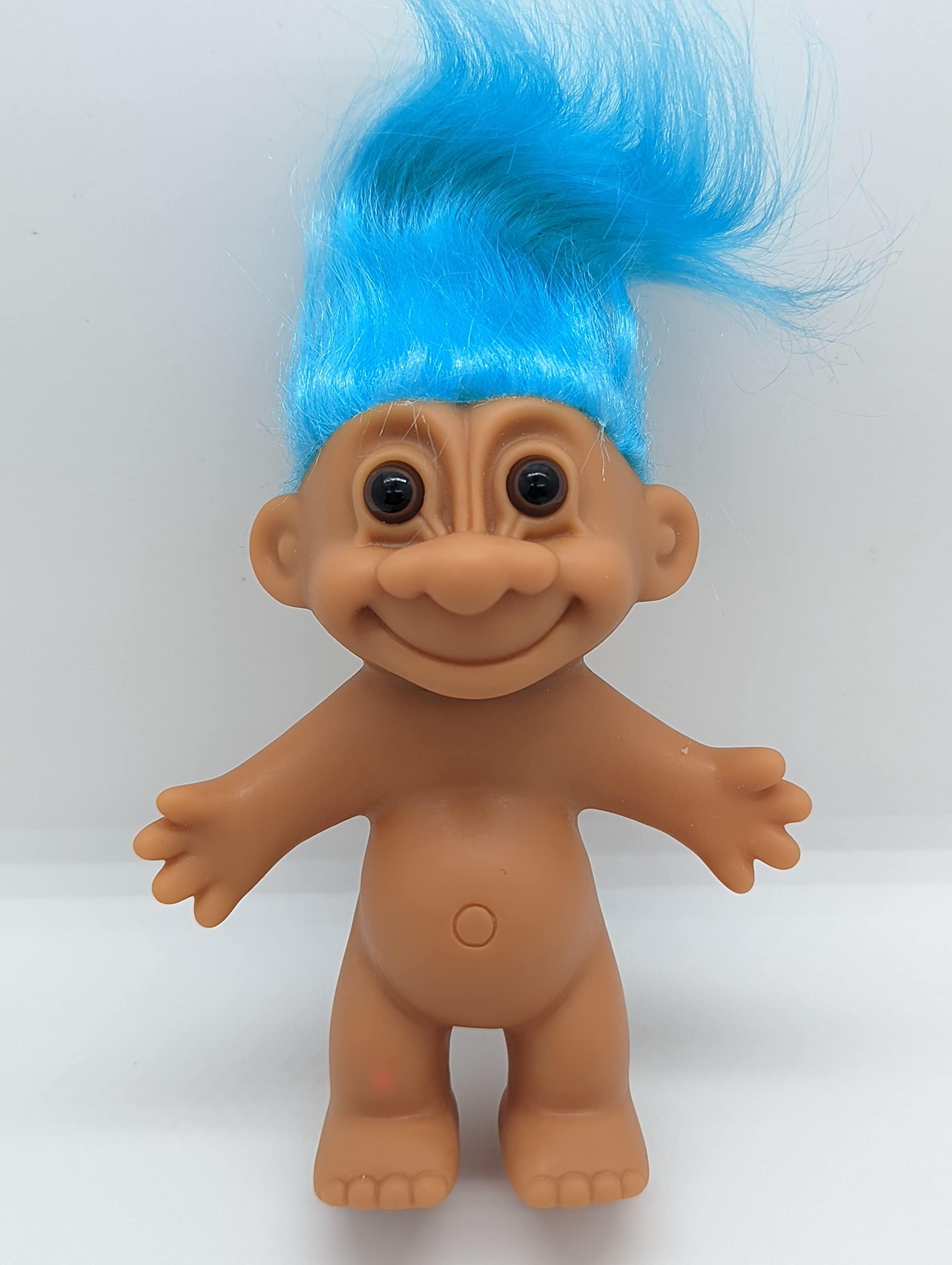 Troll Doll Aqua Blue Vintage