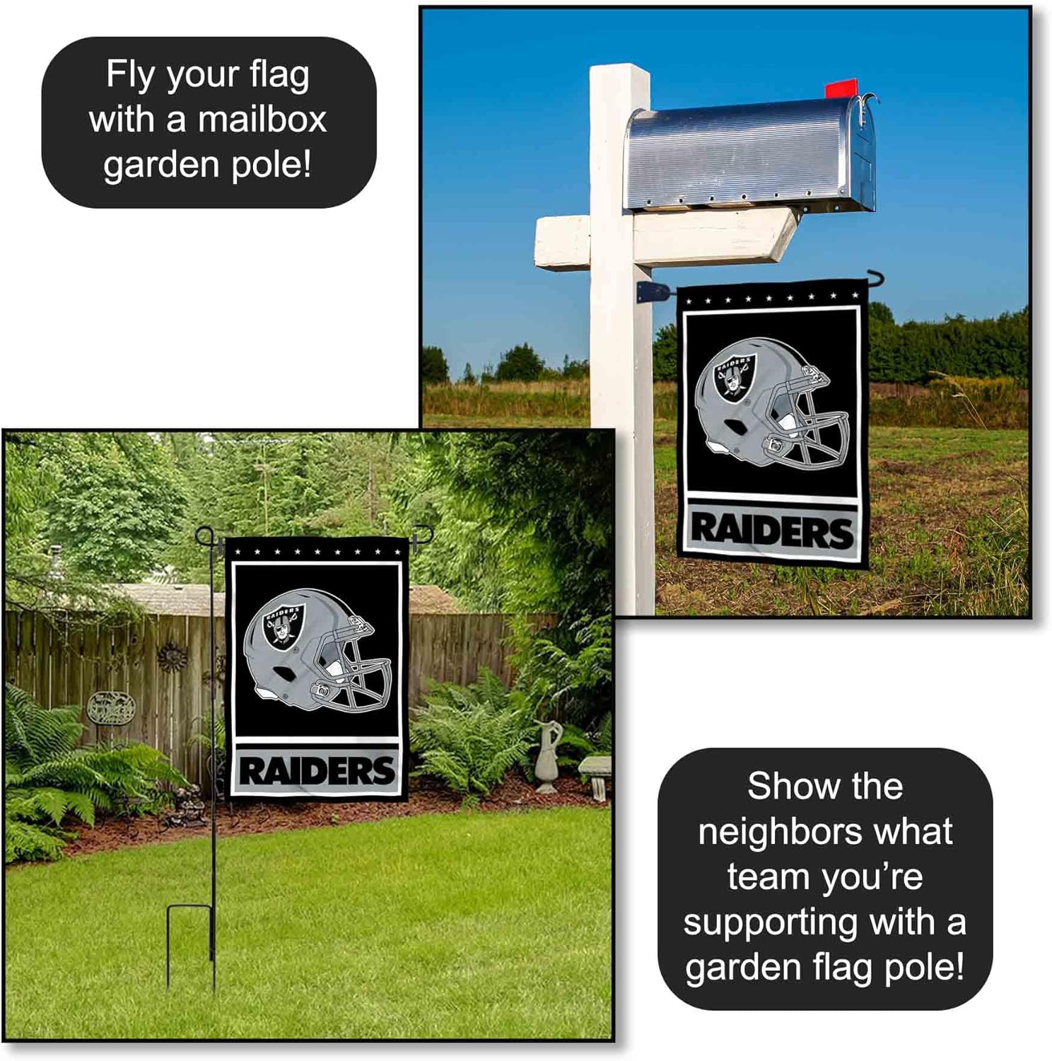 Las Vegas Raiders Decorative Yard Garden Flag - Image 4