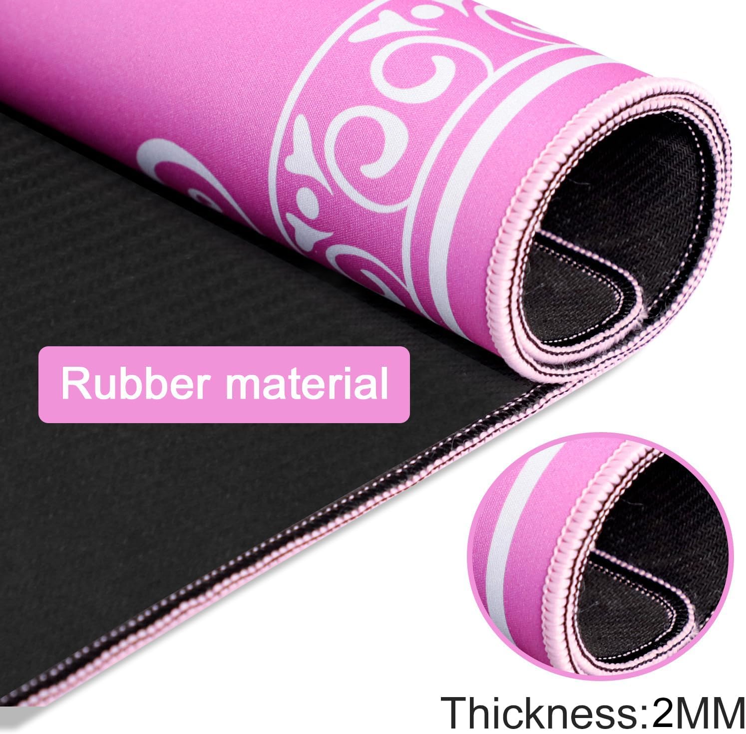 Mahjong Mat,Mahjong Table Mat with 3 Dice & Carrying Bag for Card, Board & Tile Games, Anti Slip and Noise Reduction Table Cover(Pink, 31.5 inches)