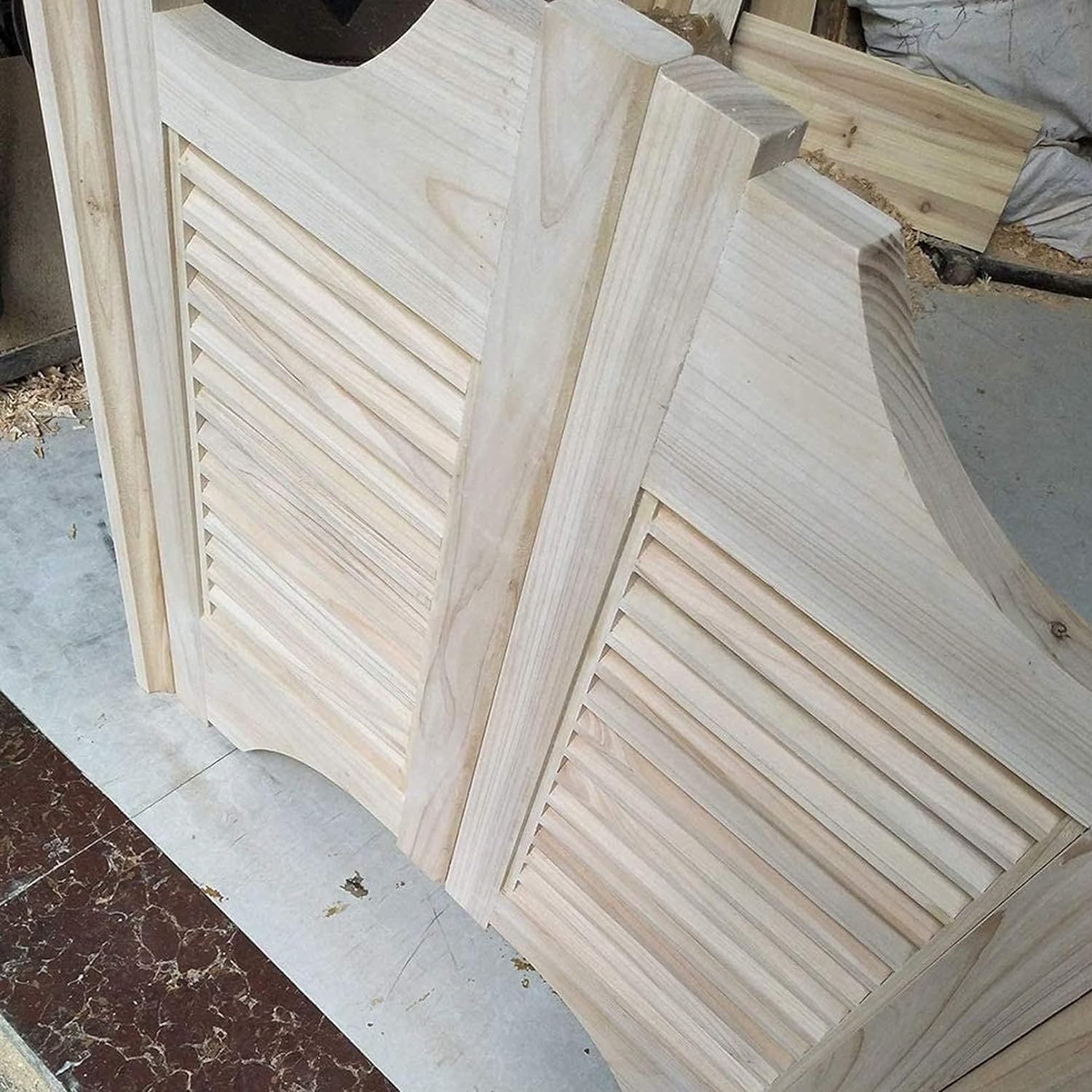 Porte battante à fermeture automatique à demi-taille, porte d'entrée en bois massif à demi-taille, porte battante à volets for bar, porche, jardin(80x90cm(WxH))