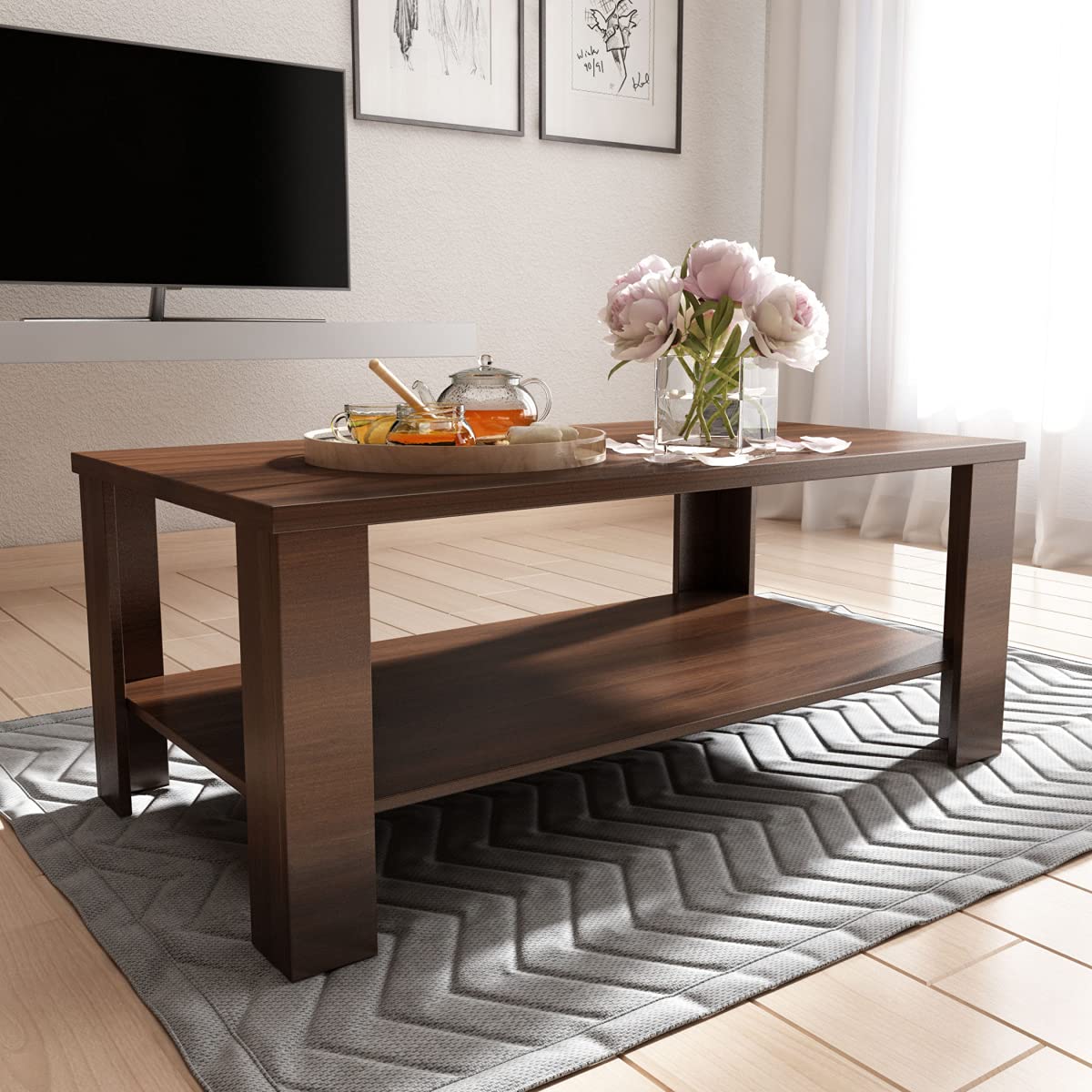 Home Centre Clary Coffee Table - Brown, Engineered Wood-image-37