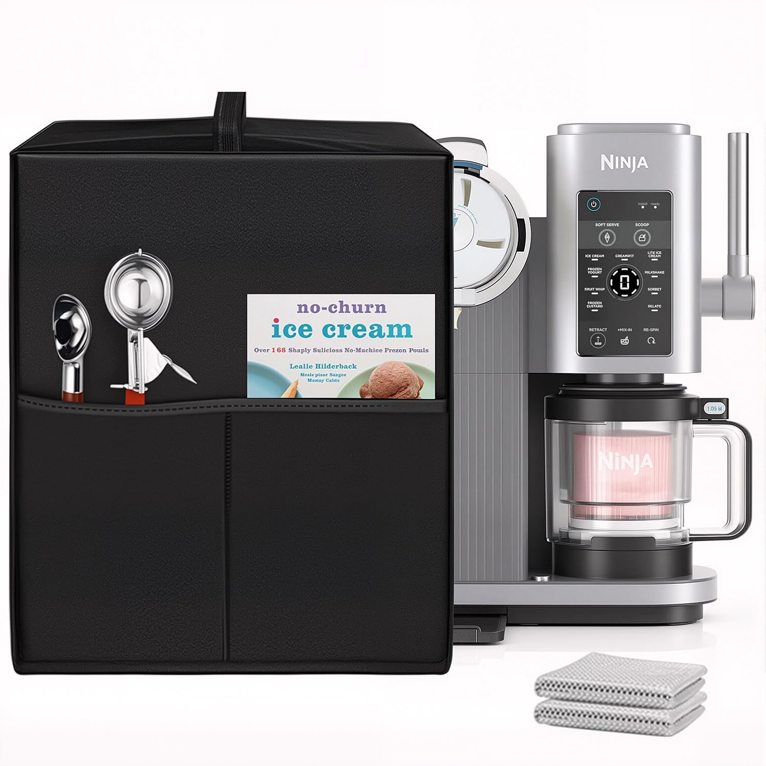 Soft Serve Maker Dust Cover for Ninja CREAMi NC701 Ice Cream Maker, Dustproof, Waterproof, Moisture-proof Nylon Fabric, Cover Case for Ninja NC701 Ice Cream Maker(17.75inx15.75inx10.25in Black)