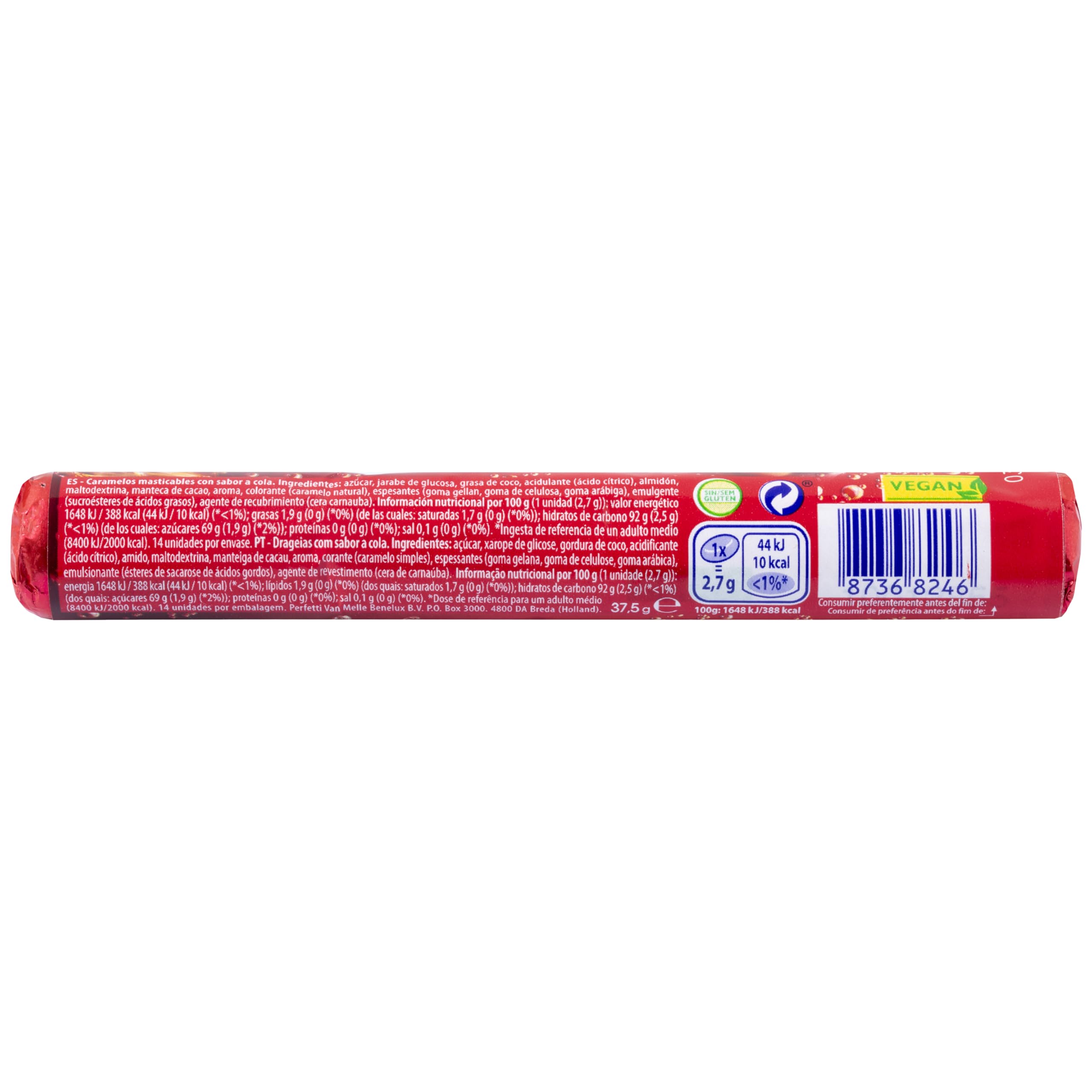 Mentos Cola Caramelo Masticable 20 x 38 g 760 g