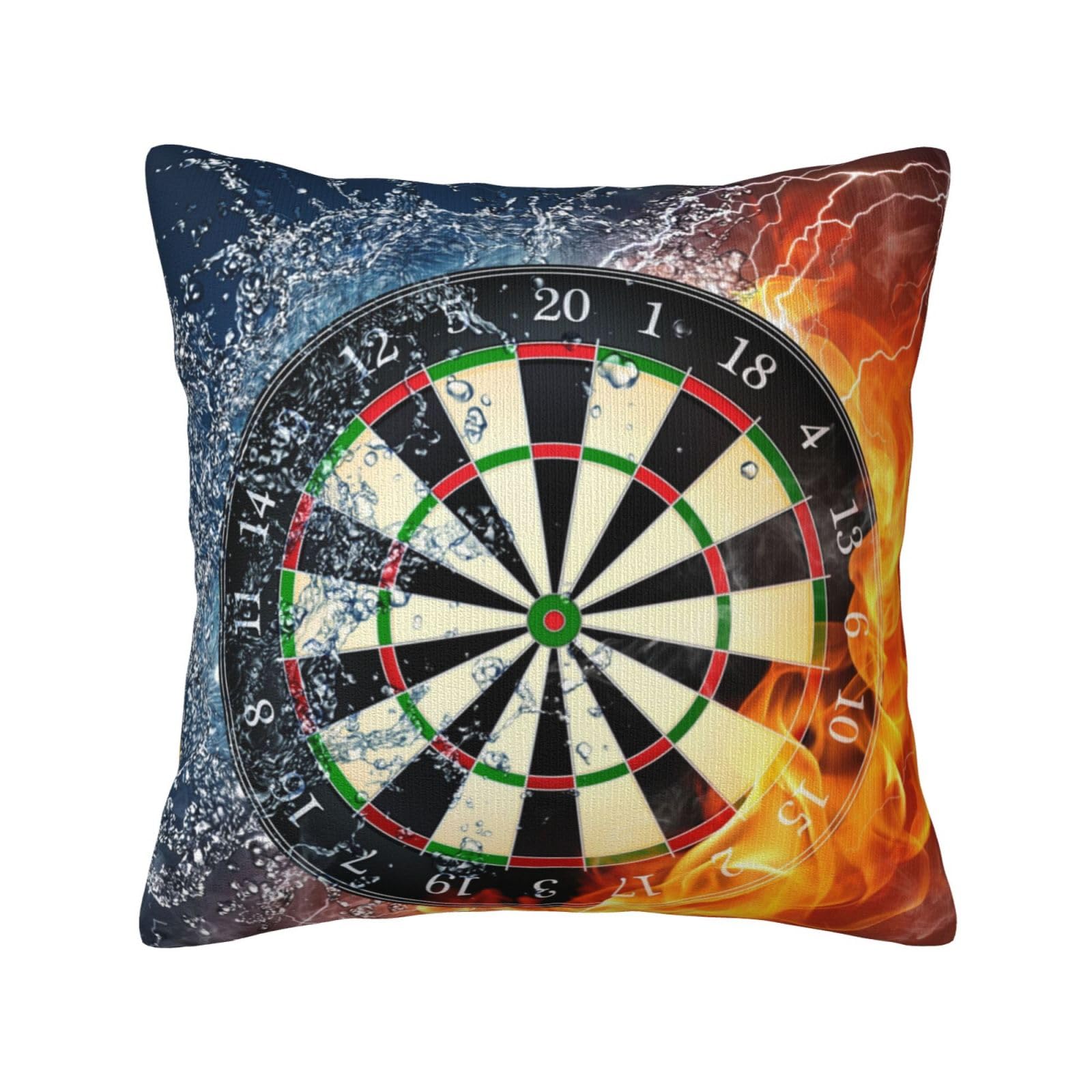 Dart Board Target Ice Fire, Throw Pillow Cover Decorative Polyester Pillowcase Soft Cushion Covers 45x45 cm