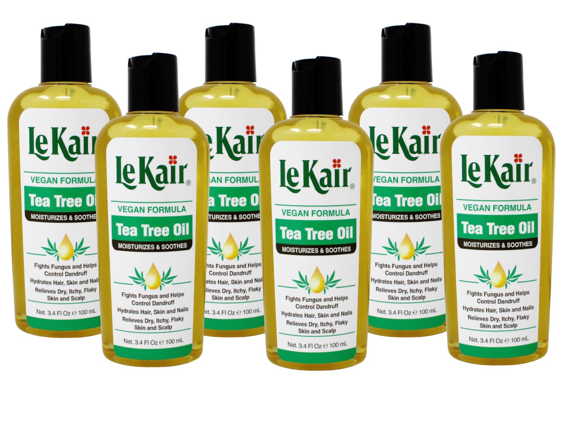 LeKair Tea Tree Oil Hair & Body Oil - Vegan Formula 3.4 Ounce - 6 Pack
