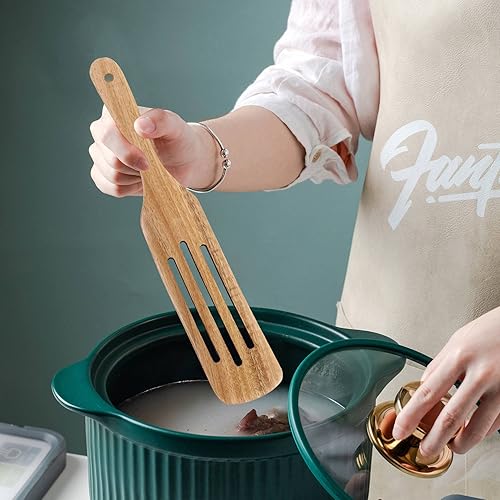 Miniatura 2 de Wooden Spurtles Set (5Pcs) - Teak Wood Kitchen Tools Set - Heat Non Stick Wood Cookware for Stirring & Mixing