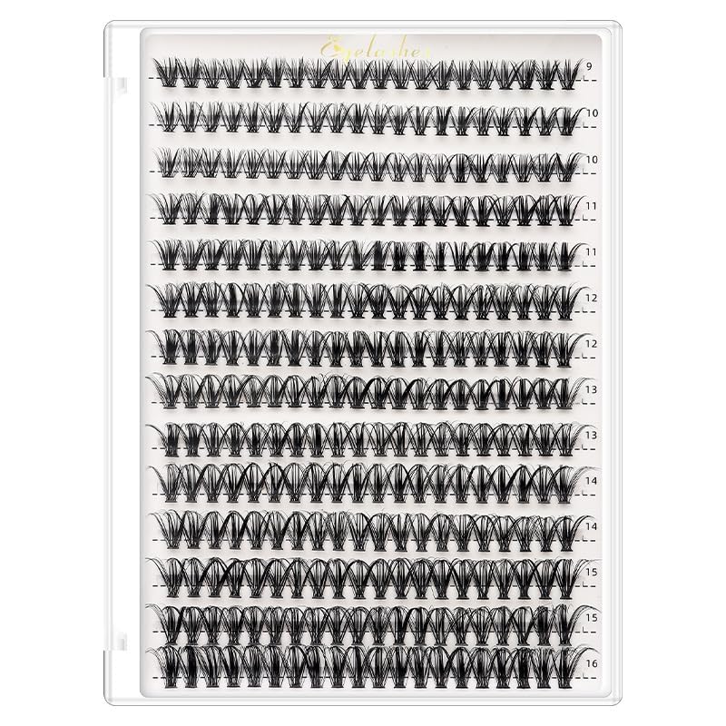 XBLDSFalse Eyelashes Clusters 280pcs DIY Eyelash Extension D Curl Long Individual Lashes Mixed Faux Mink Lash Clusters Extensions (30D)