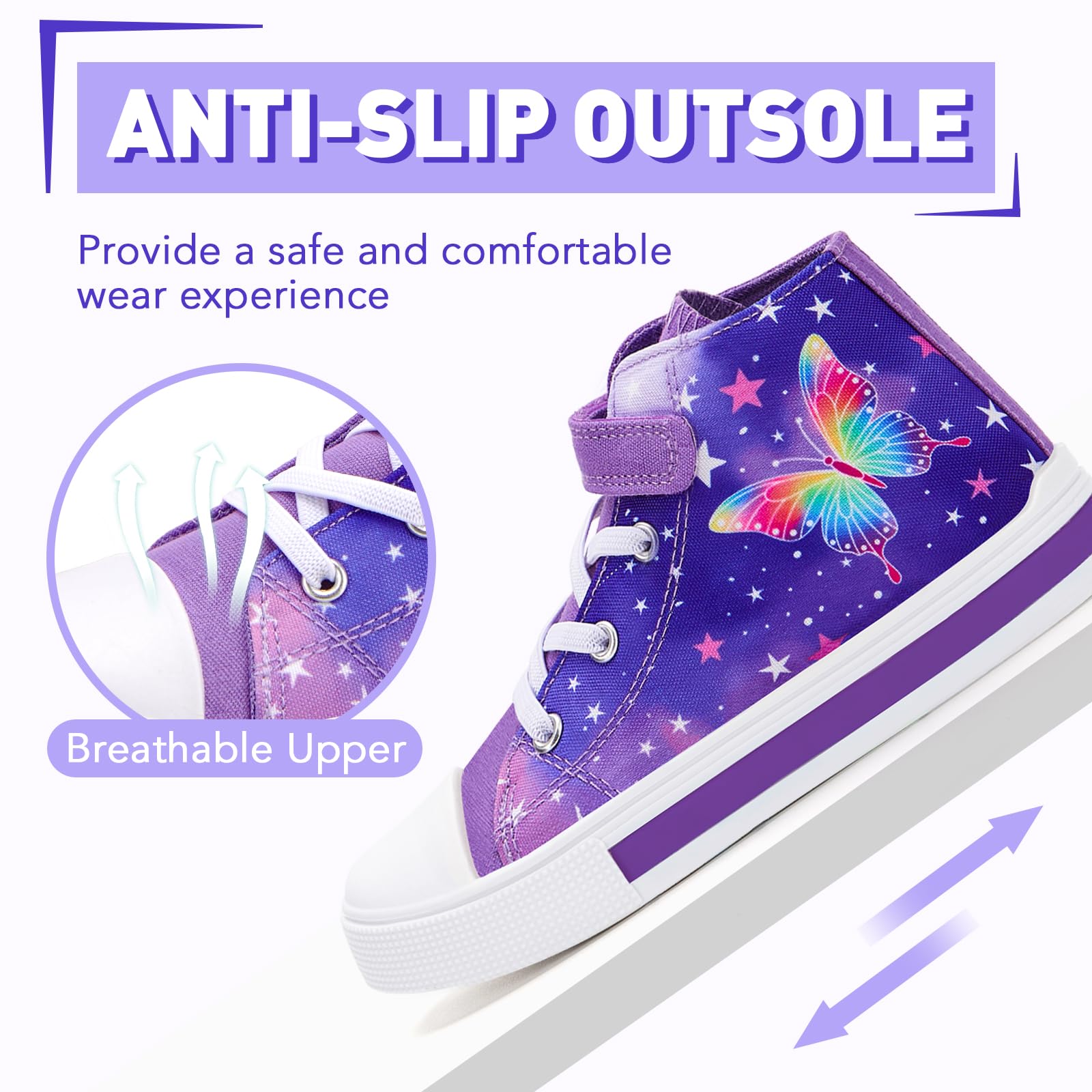 Scarpe da ginnastica per bambini e bambine, in tela, unisex, alte e lampeggianti, con cinturino regolabile