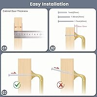 Vista 4 de knobelite Paquete de 5 tiradores de gabinete de cocina dorados de 3 pulgadas (2.992 in) de aleación de zinc, tiradores de arco y arco para armarios