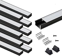 Vista 17 de VST Paquete de 6 Sistema de Canal de Aluminio LED en Forma de U de 1 pie/0.3m con Cubierta Lechosa, Tapas Finales, Clips de Montaje, Compatible