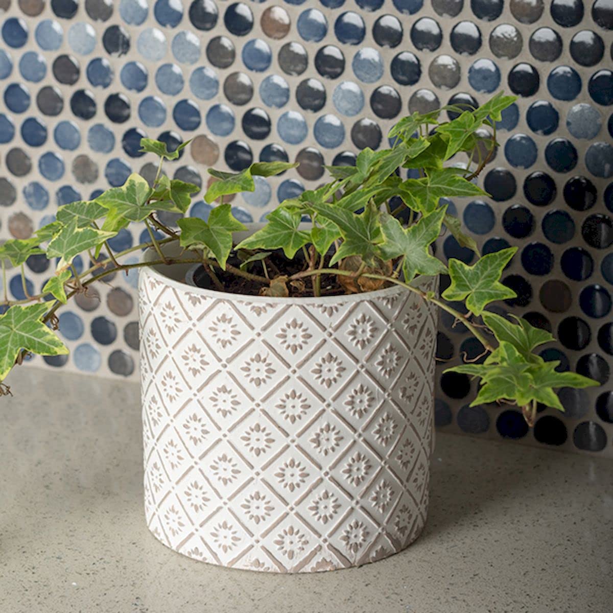 212 Main White & Gray Pattern Planter