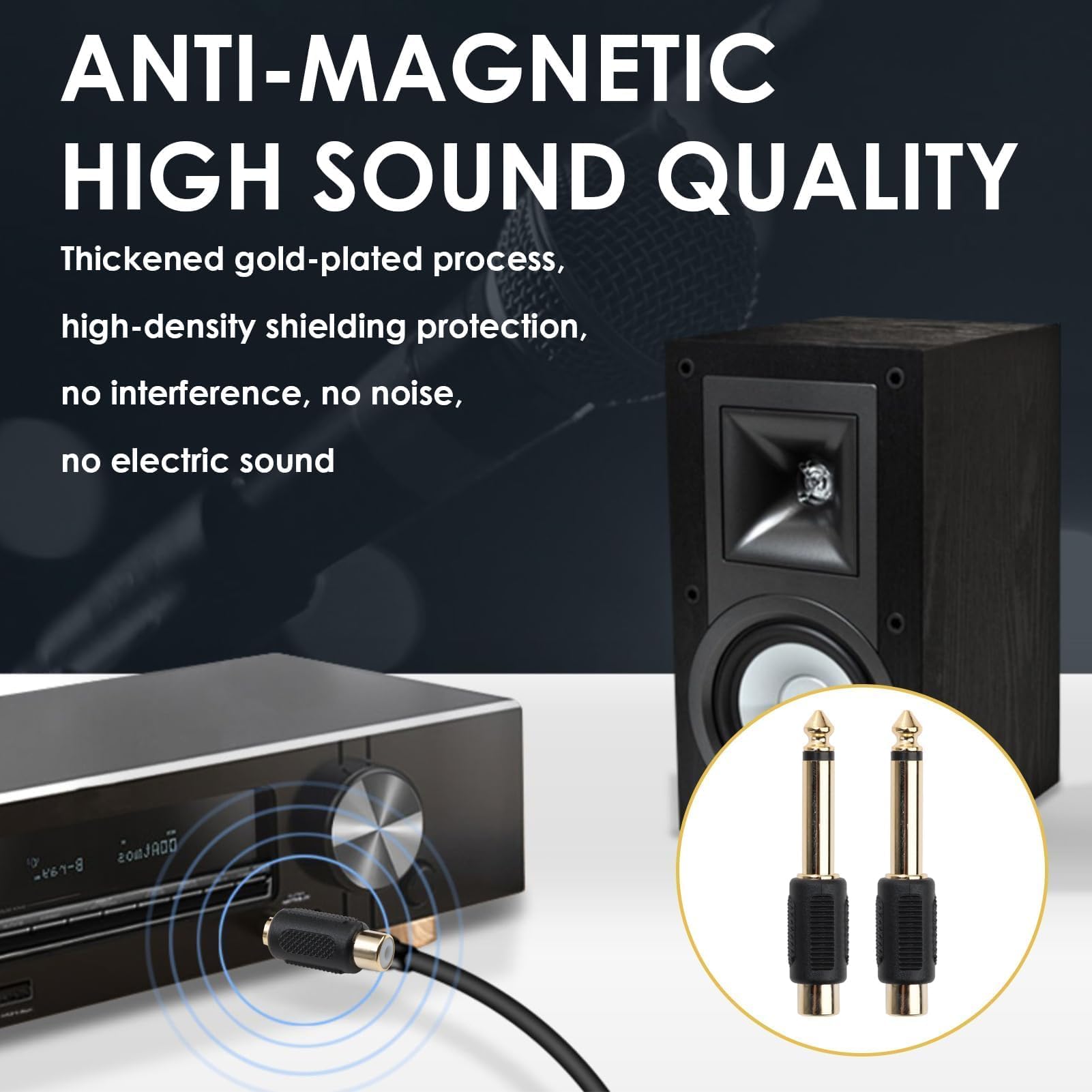 Duttek Cavo Splitter Da 6.35mm A 2 RCA, Cavo Audio Mono Da 1/4 Di - Foto 10