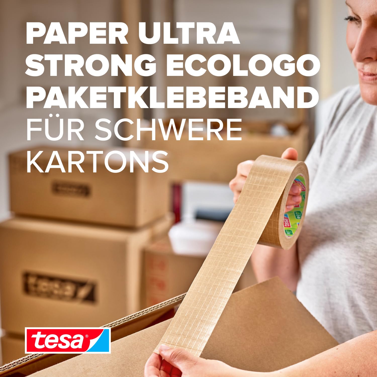 Tesapack ECO & Ultra Strong EcoLogo - Transparent Plastic Packing Tape