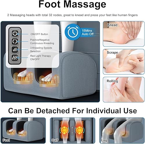 Miniatura 5 de Alfombrilla de masaje de cuerpo completo con calor, almohadilla de masaje eléctrica para cuello, espalda, pies y alivio del dolor de cuerpo