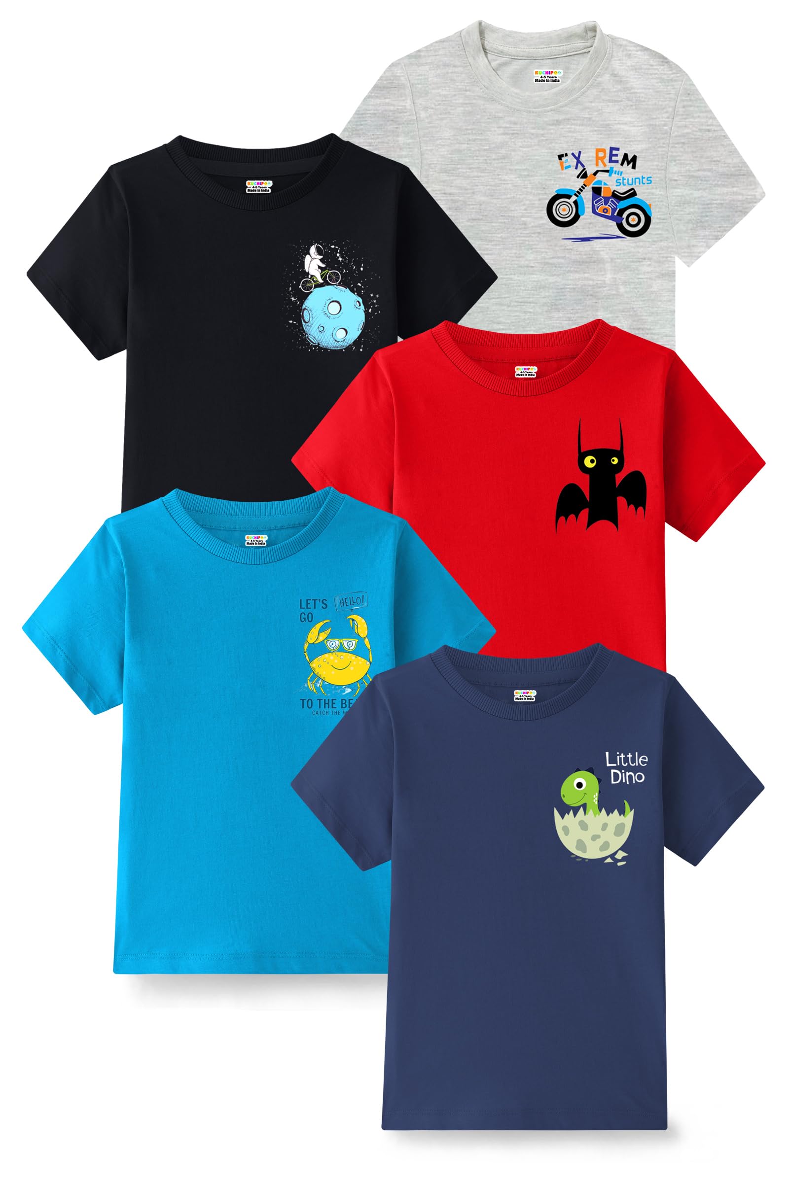 Boys Half Sleeves Regular Fit Cotton T-Shirt-image-46