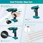 Cordless Hot Glue Gun for Makita 18V Battery, 100W 250° High Temperature Industrial Mini Glue Guns Thermo Tool, for Quick Home Repairs, Arts, Crafts, DIY, Sealing,Without Battery