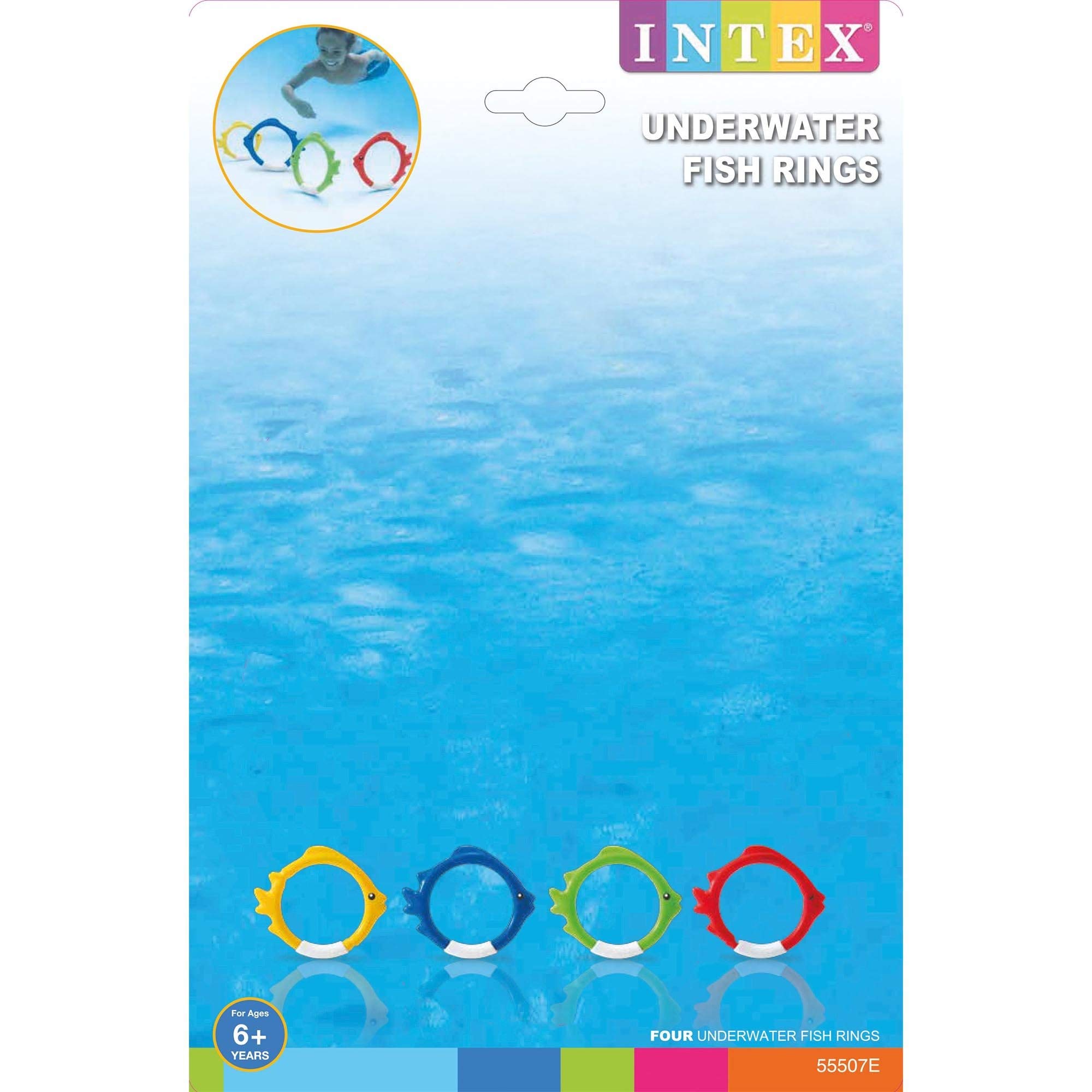 Intex Bastoncini ad anelli per pesci subacquei per bambini, in piscina, confezione da 4