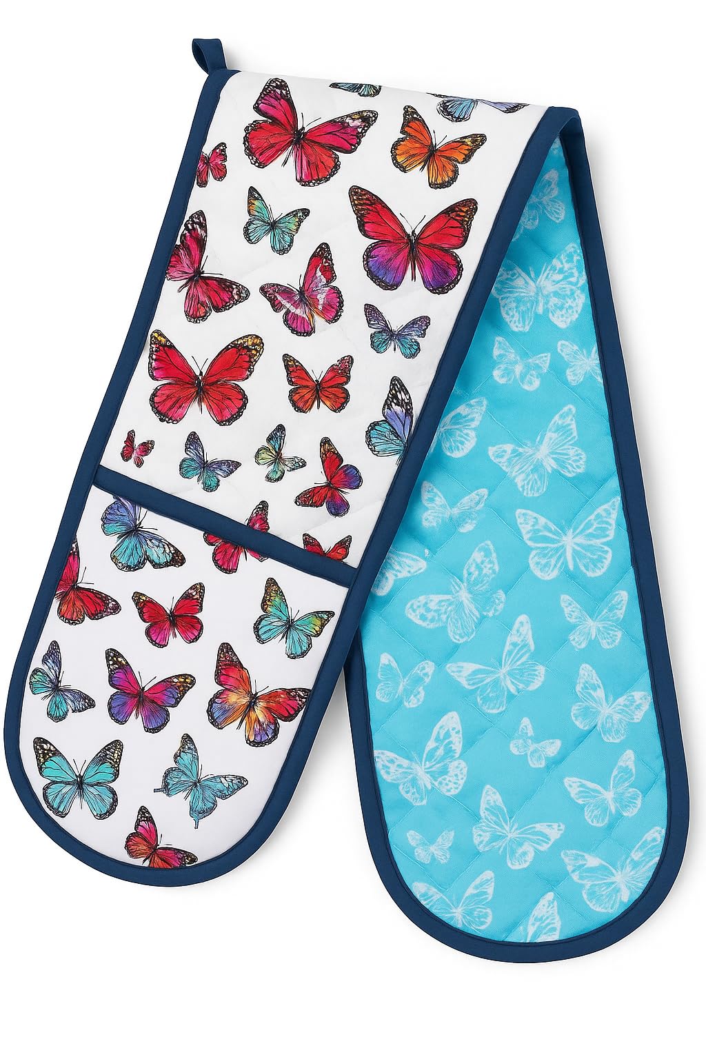 SiXsigma Sports Double Oven Gloves Heat Resistant Oven Mitts - Heavy Duty Potholders Novelty Home And Kitchen Gloves For Cooking & Baking - Ideal For Women (Multicolour Butterfly)