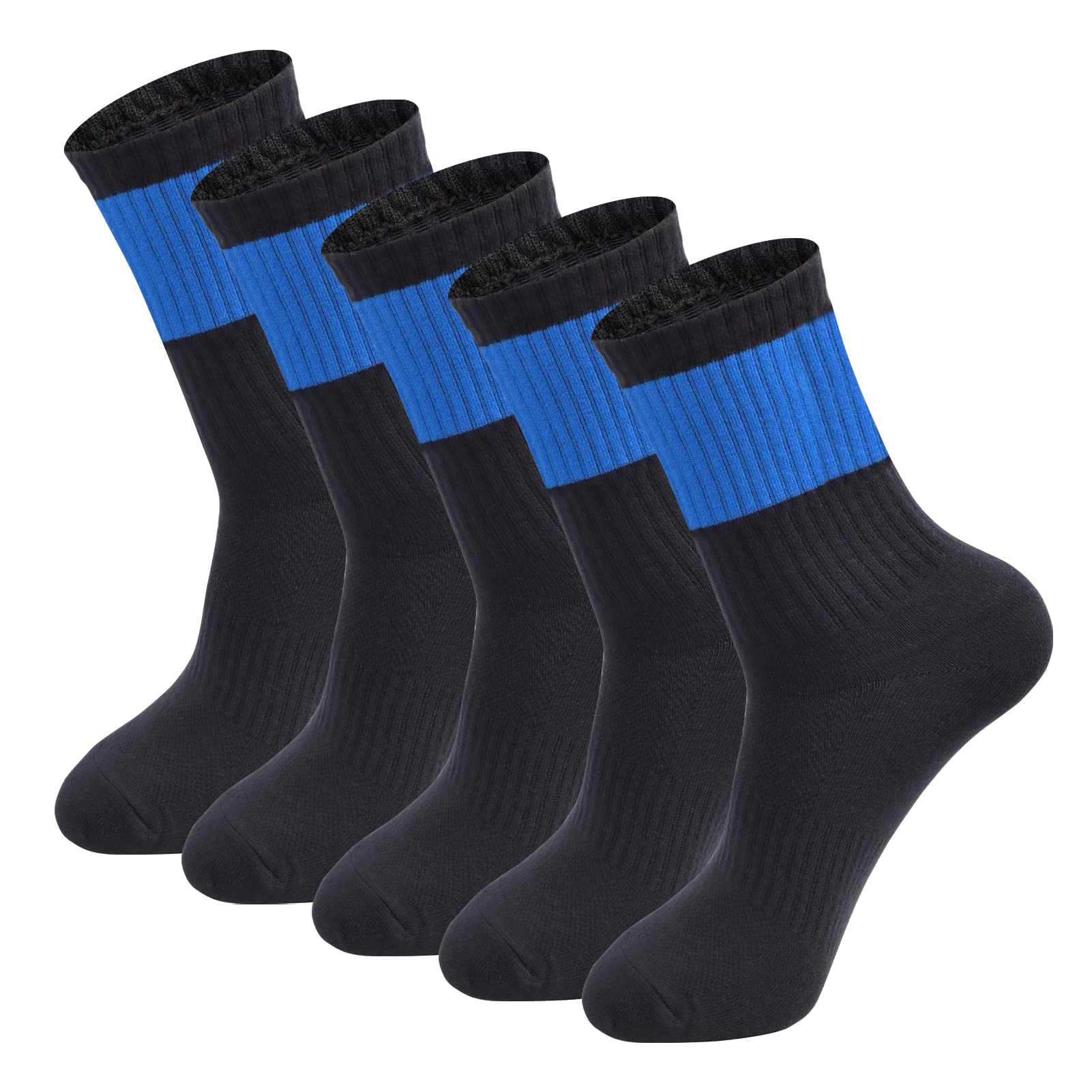 BauvaleMen's Boy's Anti Odor Stink Resist Breathable Crew Mid Calf Casual Workout Socks