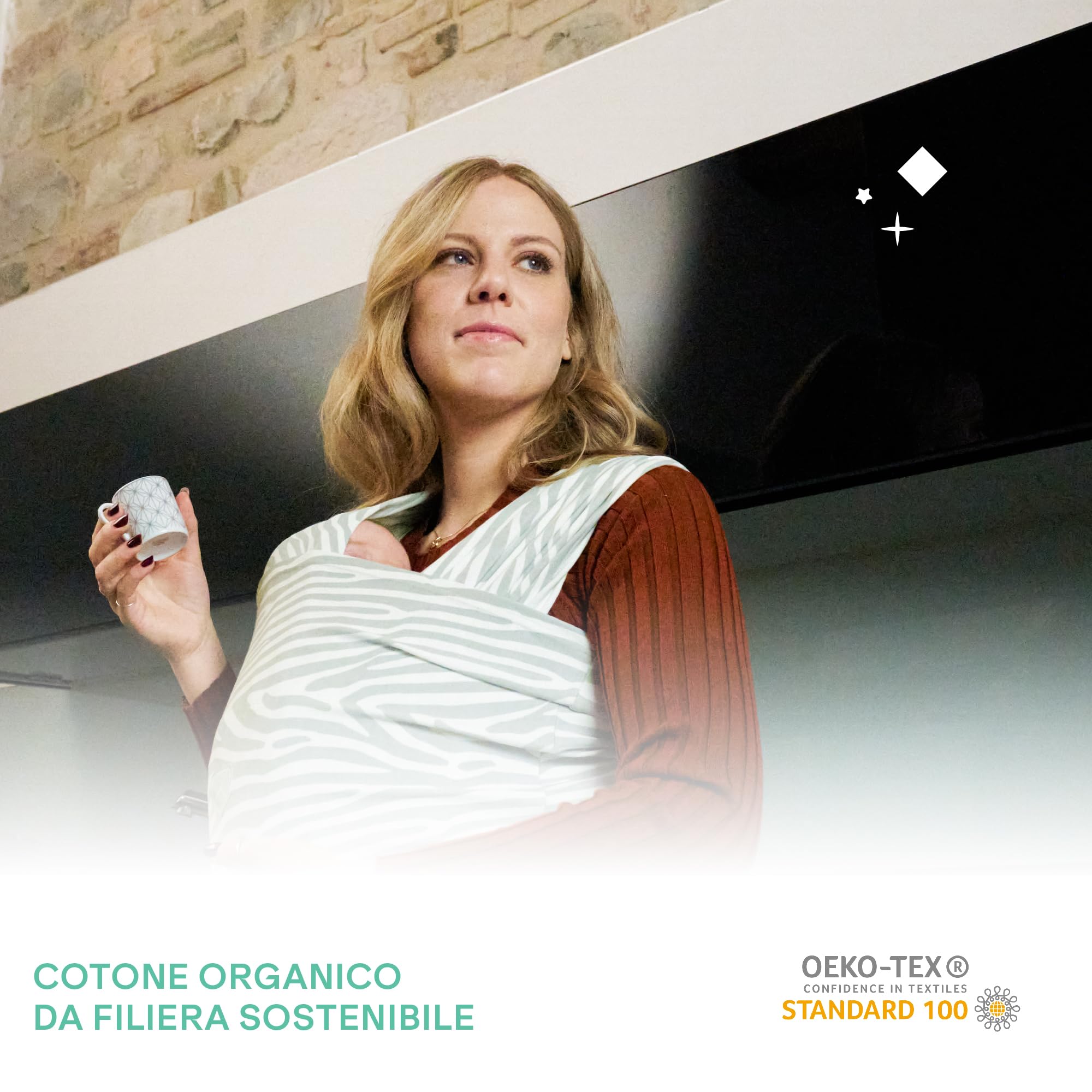 Koala Babycare Fascia neonato porta bebè - Cuddle Band 2.0 Ancora più Resistente – Fascia per neonati in cotone organico testata fino a 15 kg - Facilmente Regolabile e Unisex