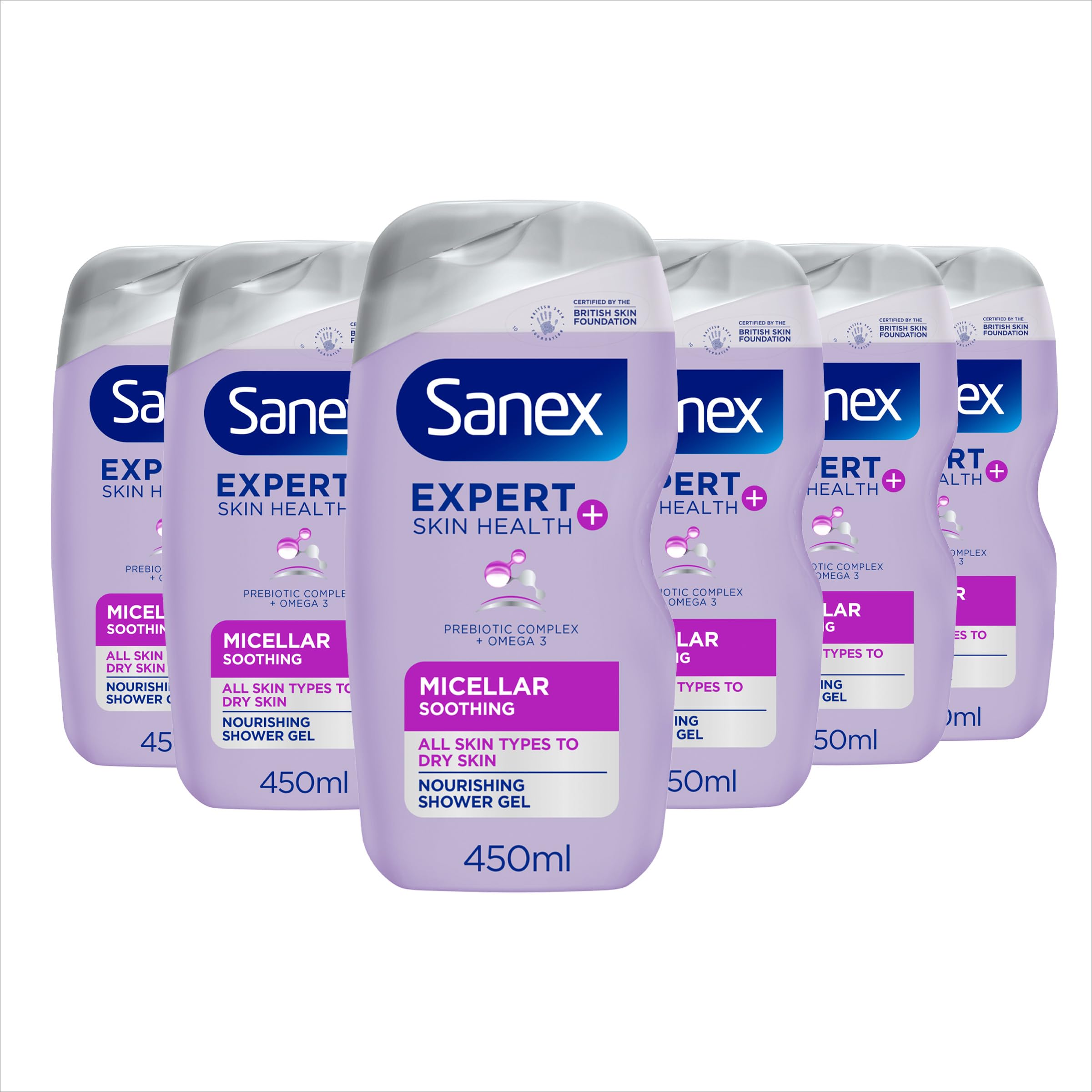Sponsored Ad – Sanex Expert Skin Health+ Micellar Soothing Shower Gel 450ml X 6, For Dry Skin, Body Wash For Men & Women, Nourishes Skin, Soothes Skin Tightness, 12 Hour Hydration, Prebiotic & Postbiotic Complex