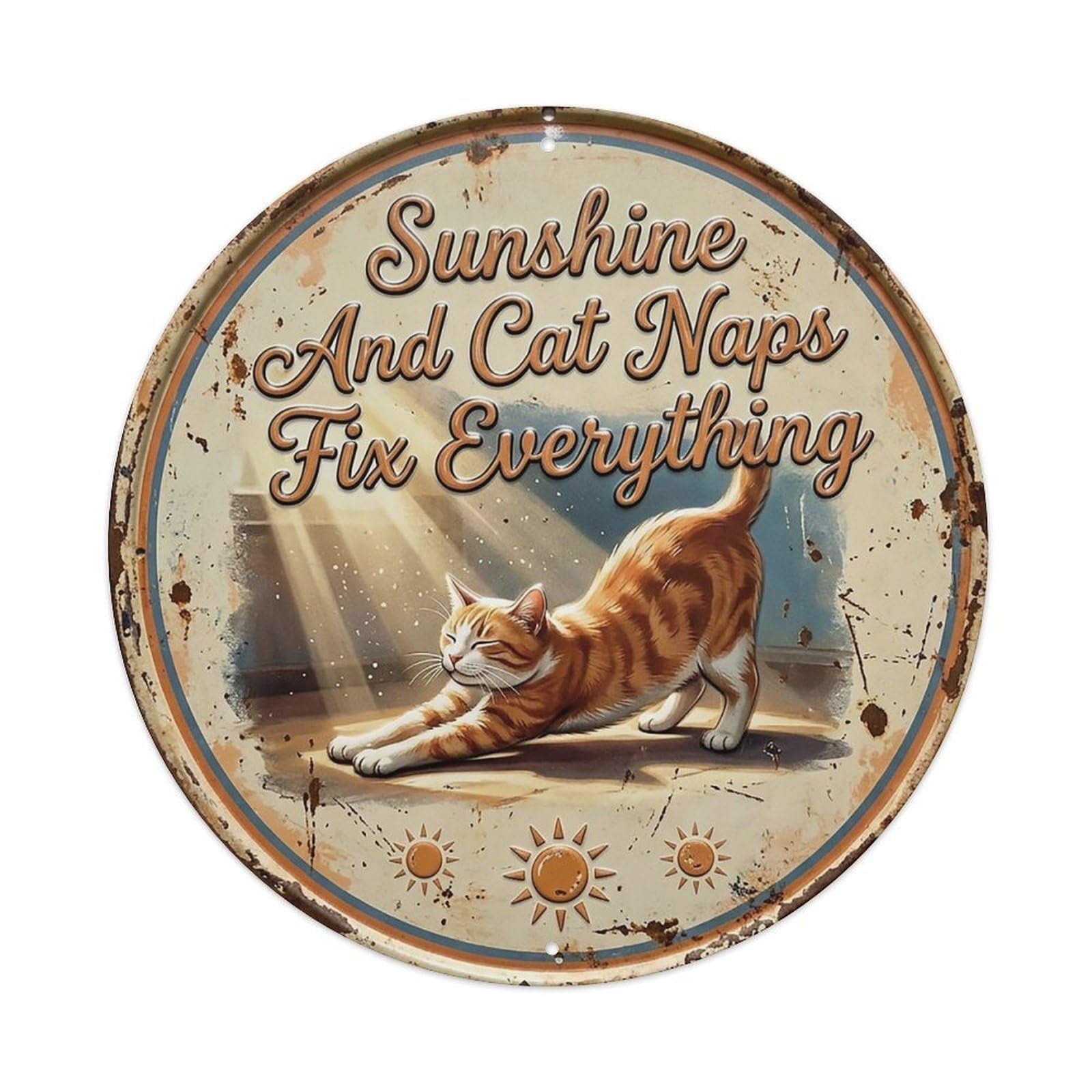 Cat Nap Sunbeam Bedroom Metal Tin Sign