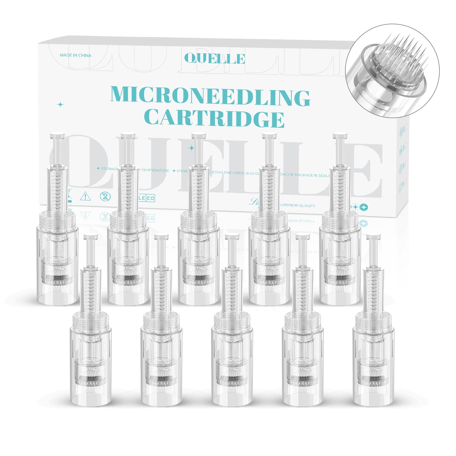 10 Pezzi Aghi Dermapen 36 Pin,Micro aghi di ricambio per Derma Pen Elettrico,Cartucce Aghi Microneedling Universali con Porta Filettata per Penna Microneedling