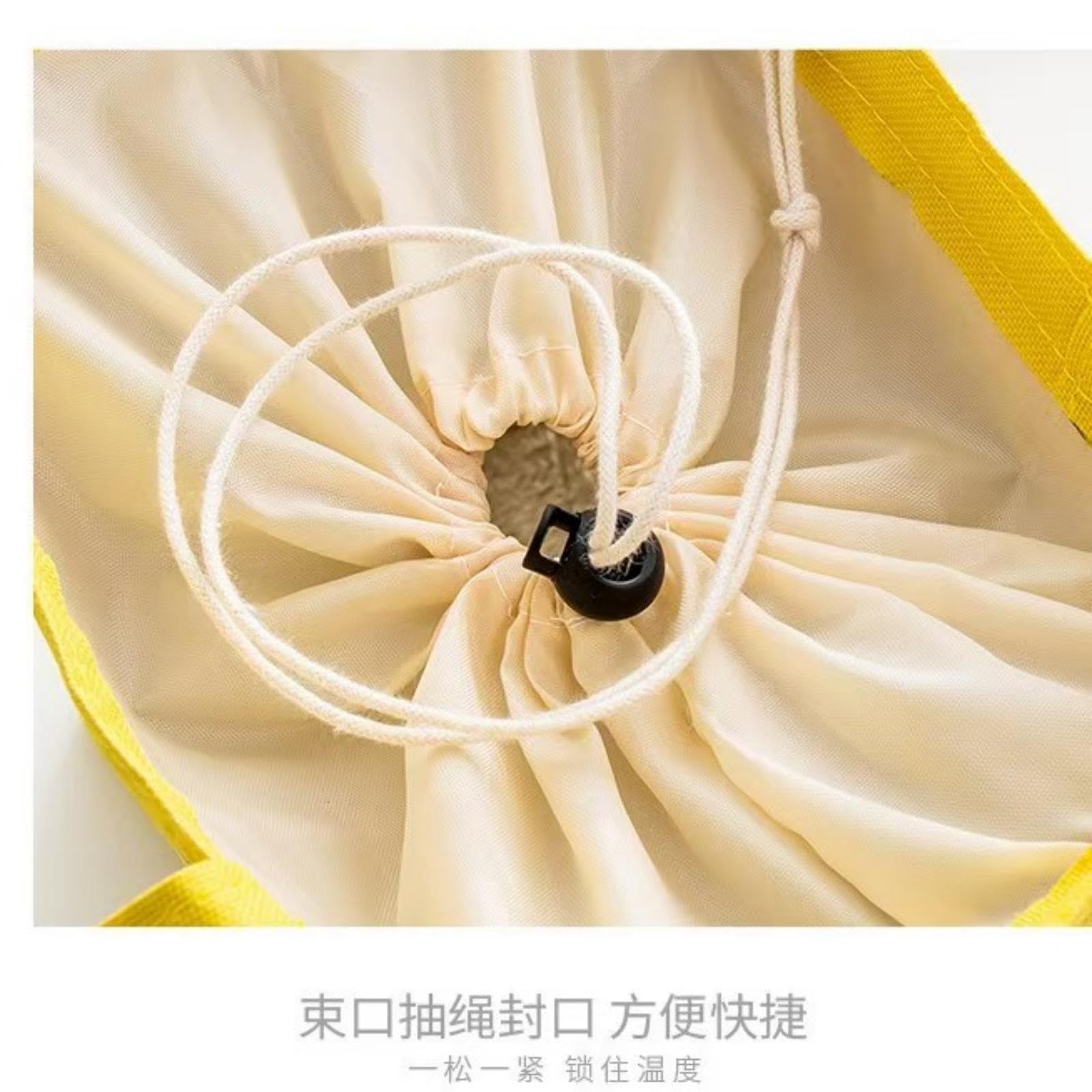 Lunch Bag Insulated Lunch Bag Reusable Tote Cooler Bag Drawstring Lunch Box Bag Lunch Tote for Work Office — view 2