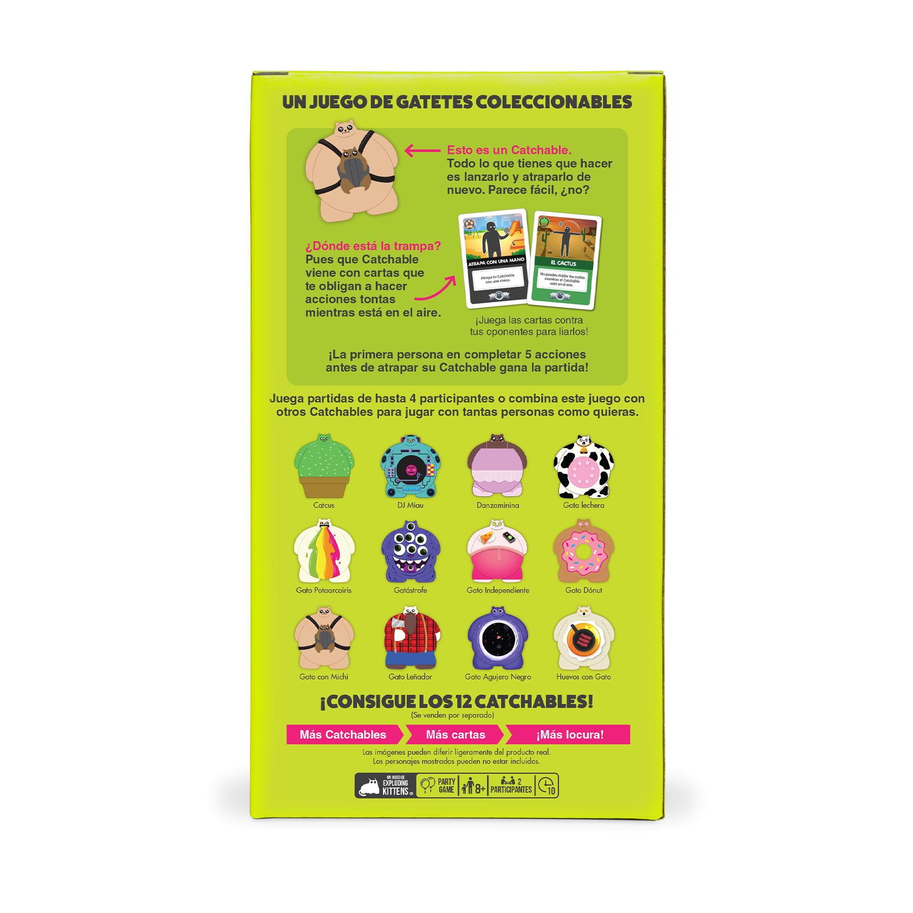 Exploding Kittens Catchables 2-Pack 3 – Juego De Mesa Familiar De Lanzar Y Atrapar Con Acciones Locas, De 2 A 4 Jugadores Desde 8 Años