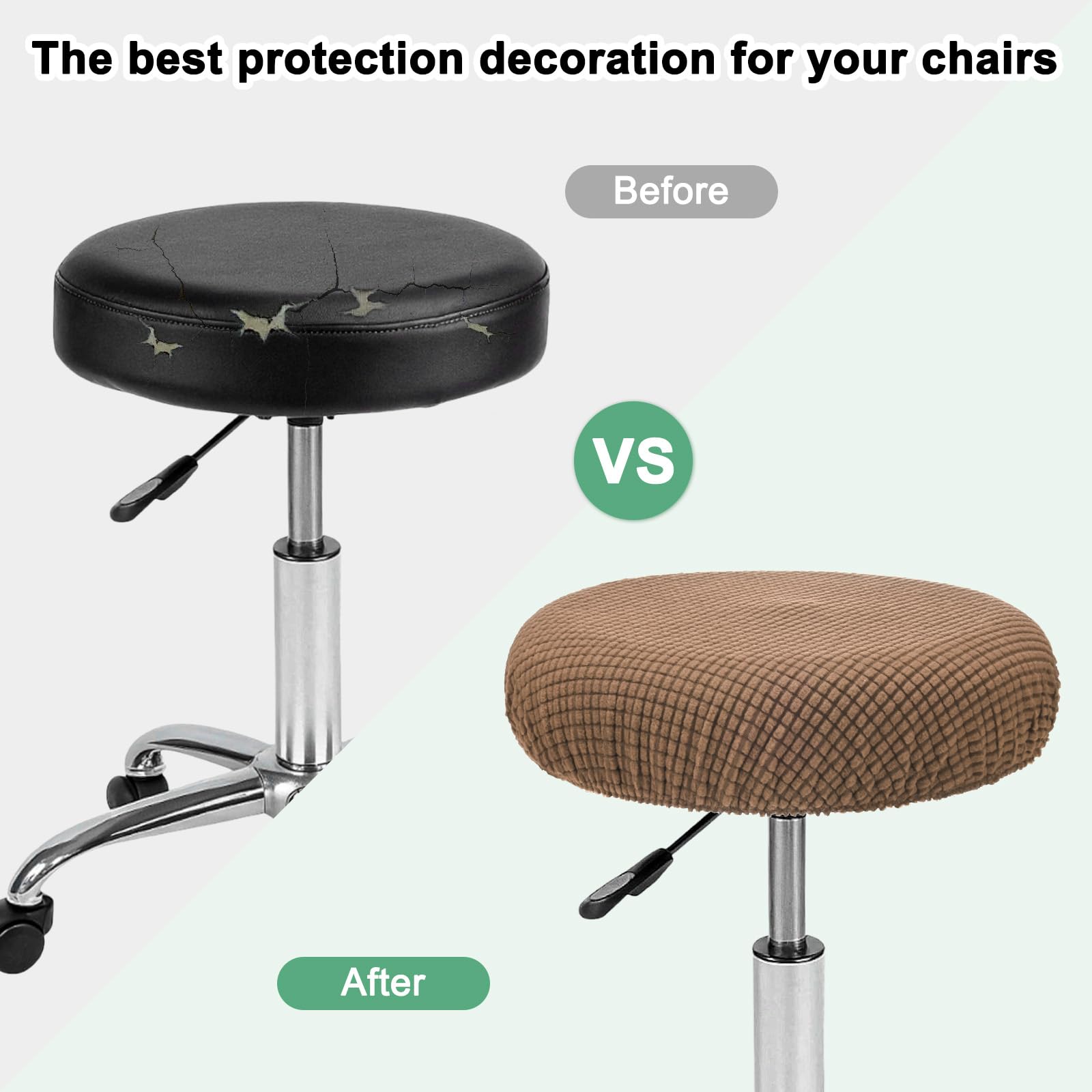 M METERXITY 1-Pack Bar Stool Covers Round - Image 4