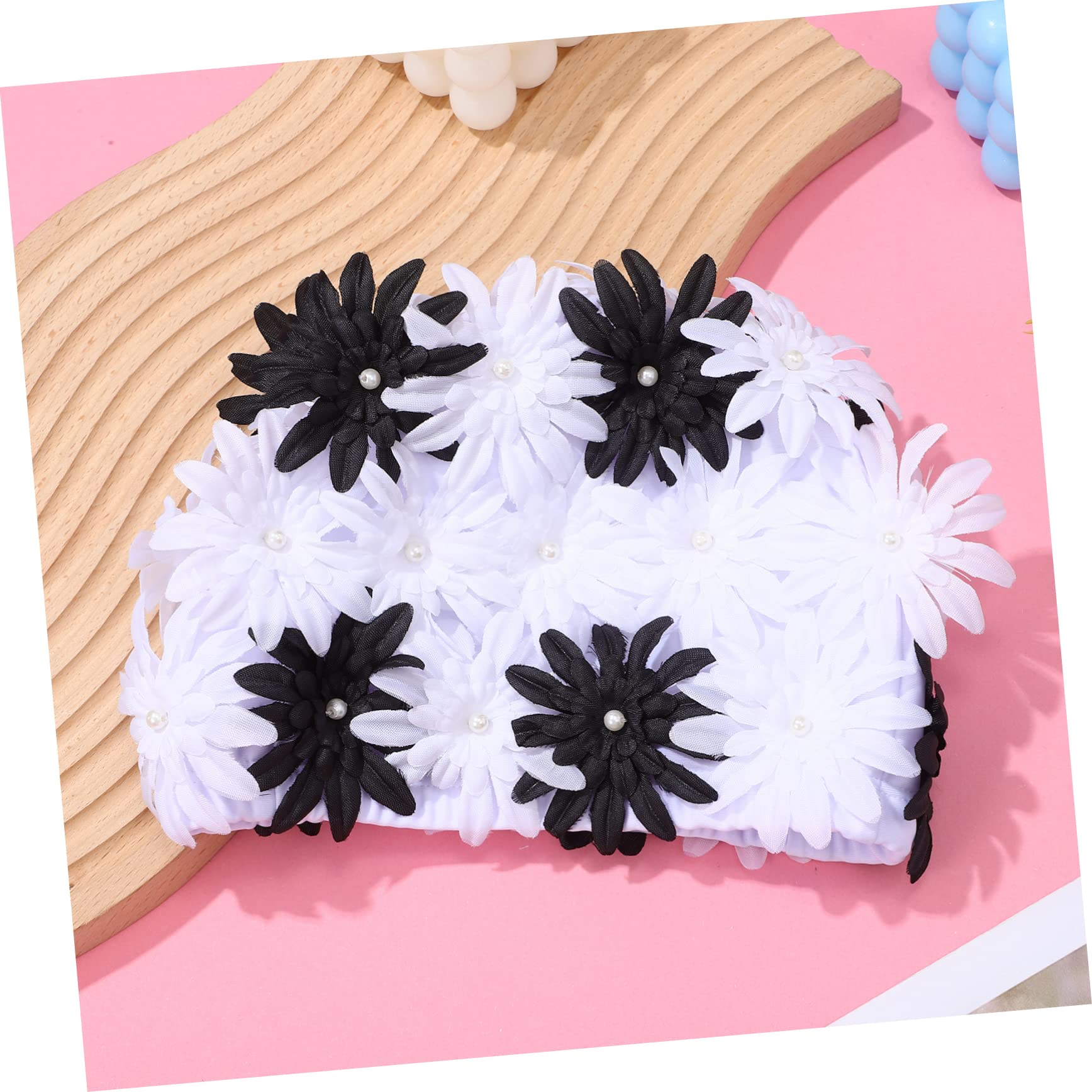 BESPORTBLE Bonnet De Bain Fleur Perle Bonnets De Bain Adultes Chapeau De Natation Femme Chapeau De Bain Piscine Bouchon d'eau pour Enfants Bonnets De Bain pour Filles Les Fleurs sont en Nylon