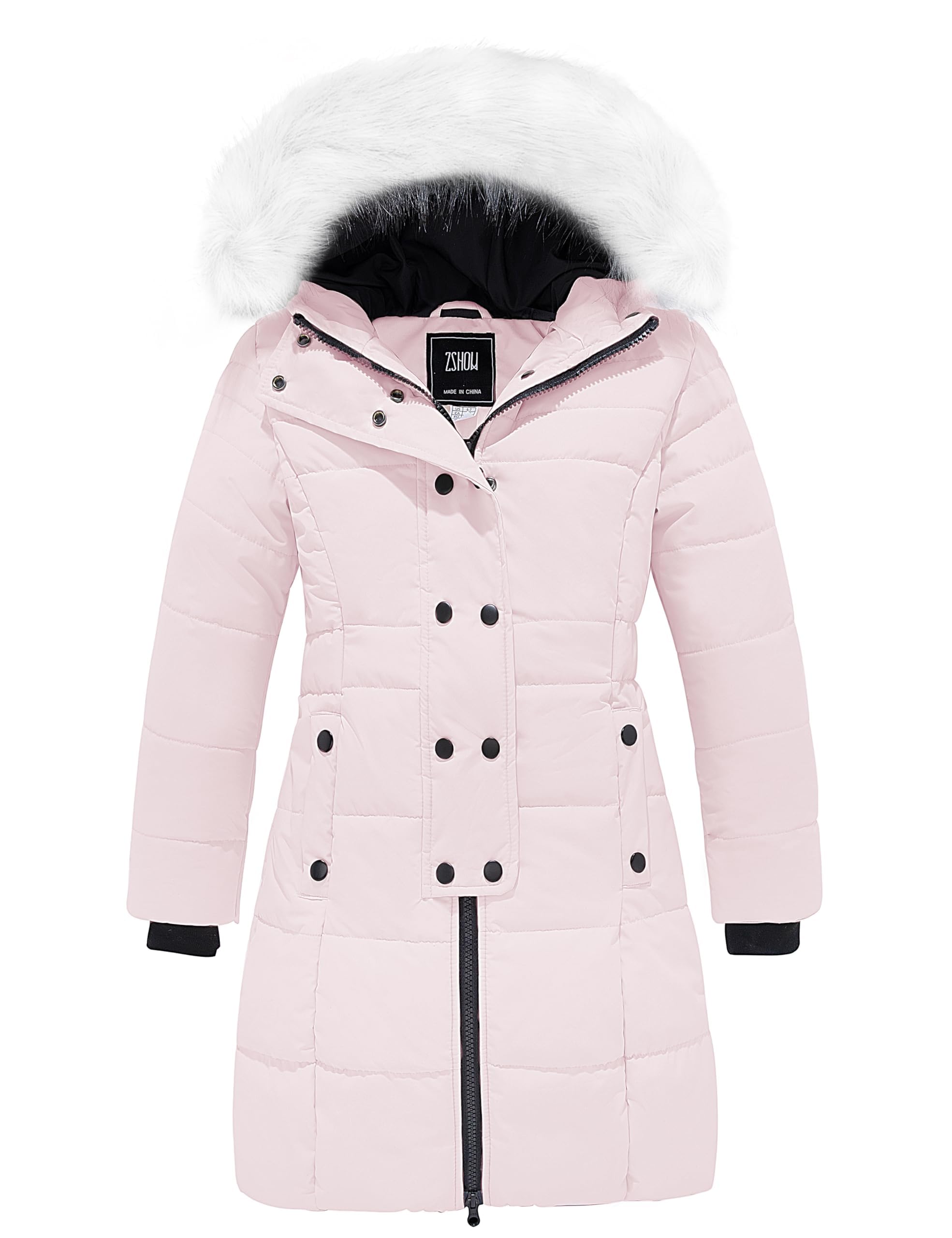 ZSHOW Girls' Long Winter Coat Waterproof Warm Puffer Jacket Hooded Parka