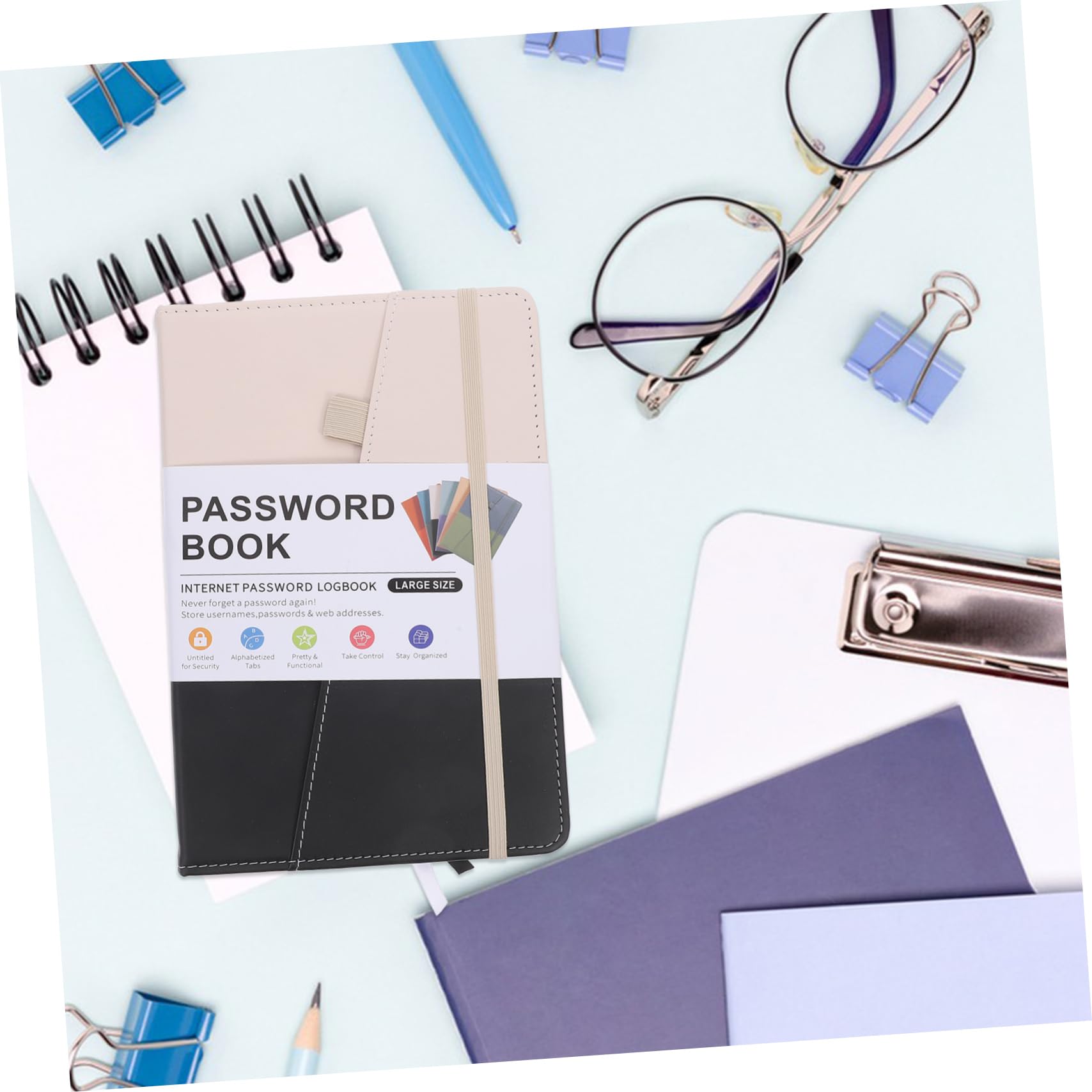 Kleines Adressbuch mit Register A5 aus Papier und Pu für Zuhause und Büro zum Einfachen Notieren von Telefonnummern und Kontaktdaten