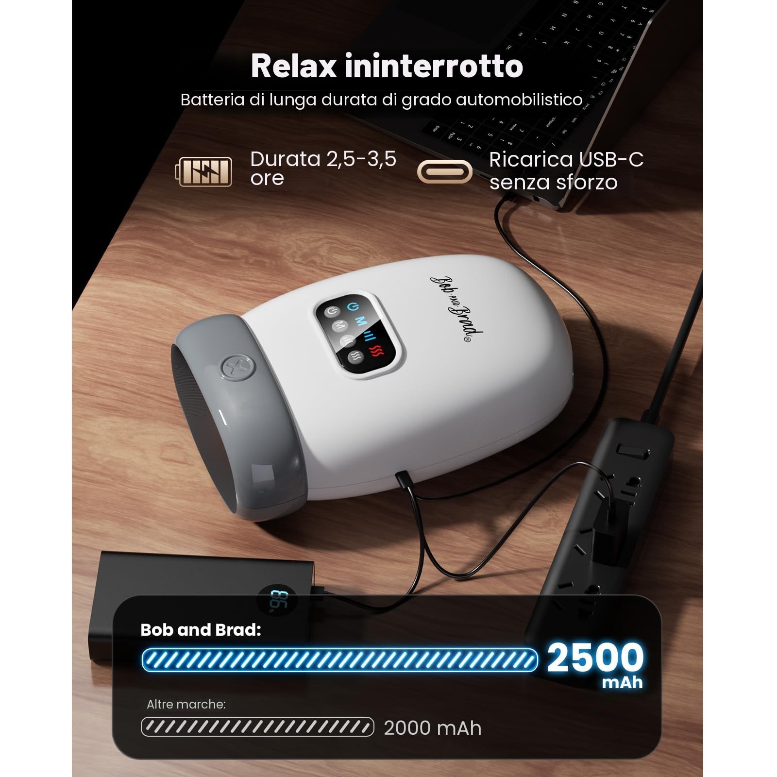 BOB AND BRAD H60 Massaggiatore Mani con Calore e Compressione, Massaggiatore Wireless per Artriti e Sindrome del Tunnel Carpale, Allevia Dolori a Polsi e Dita, per Donne Uomini Mamme