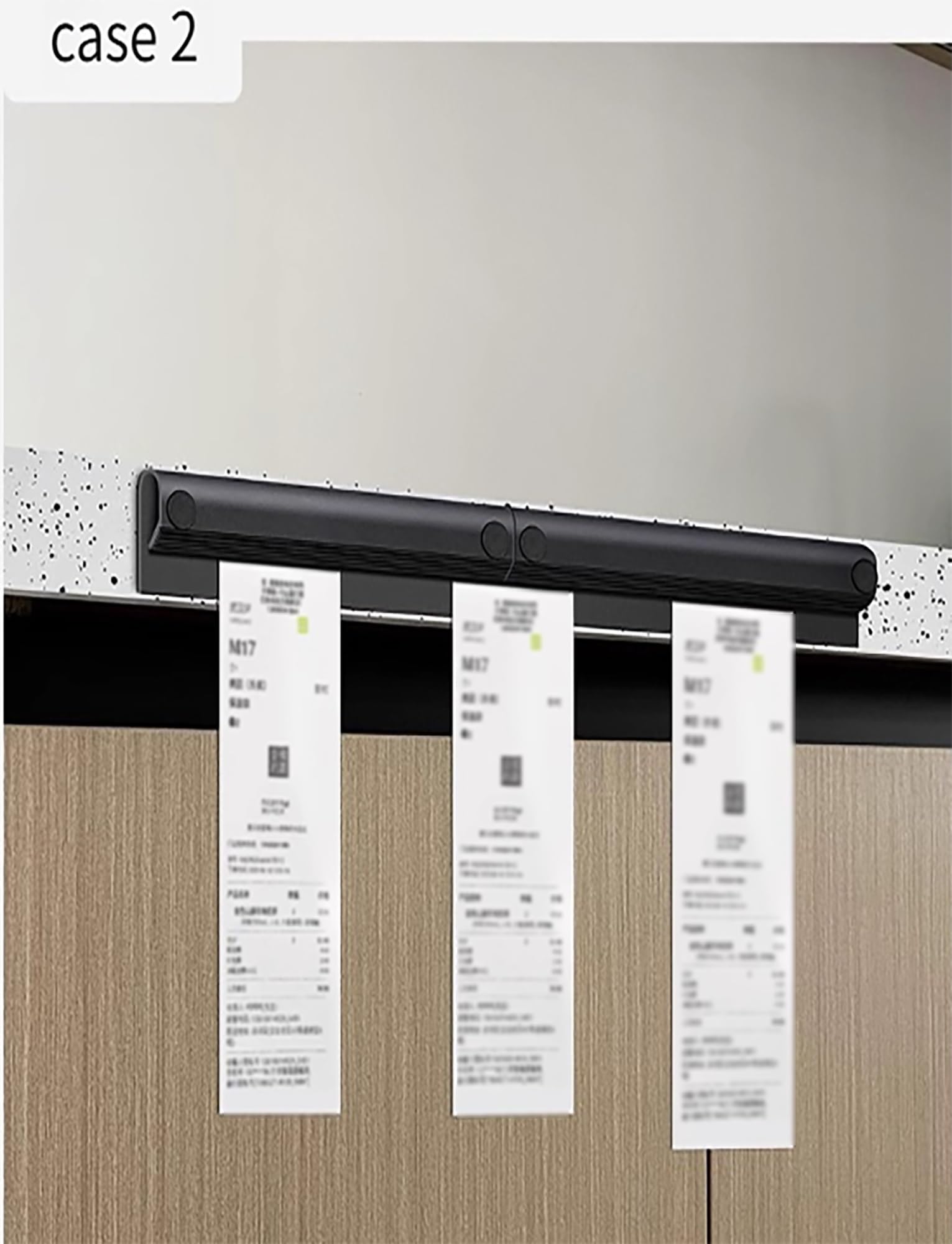 Soporte de pared para recibos, Agarrador de pedidos restaurante aluminio, paquete 3 tamaños múltiples(40cm/15.7in) | 40 cm