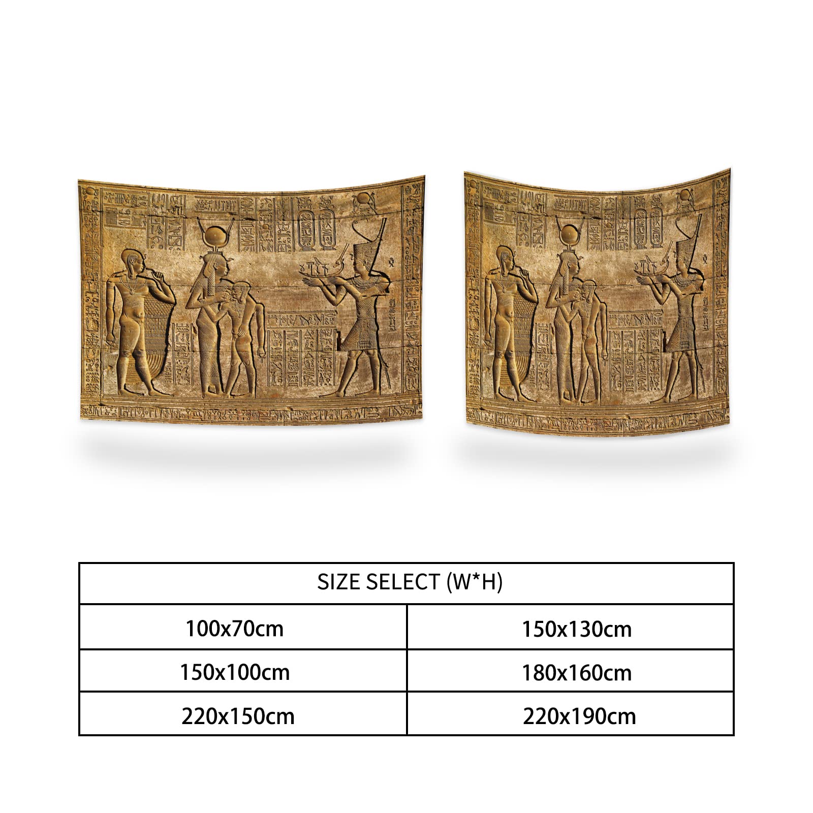 YONGFOTO 220x190cm L'Egypte ancienne Tapisserie, Sculptures hiéroglyphiques Tapisseries Motif Pharaons Egyptiens Gravure Pharaons Egyptiens Tapisserie pour salon dortoir décor tapis