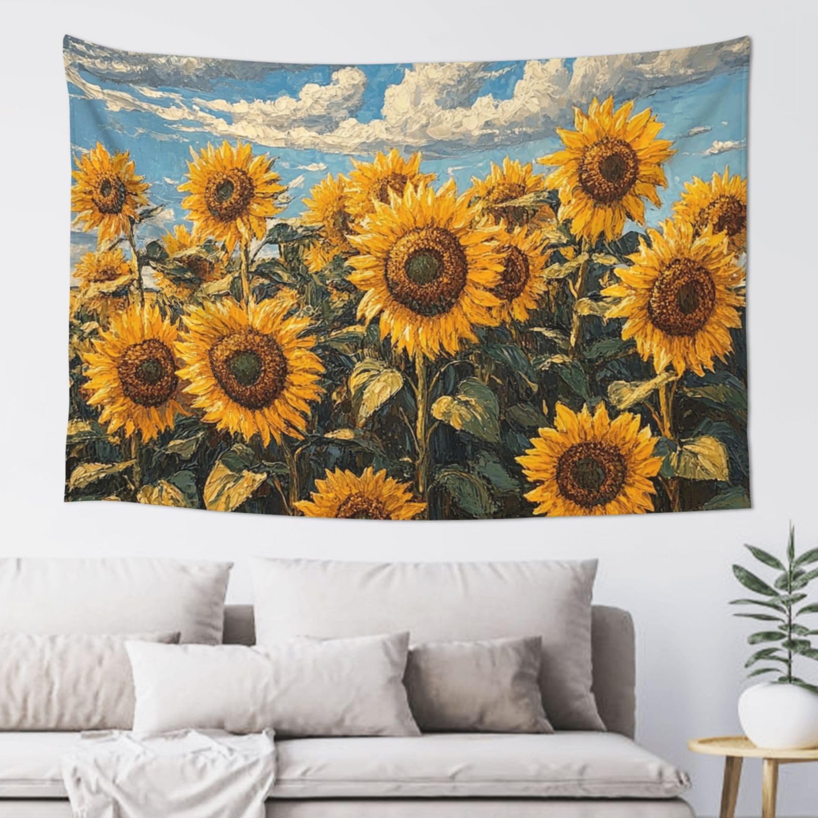 QLDETUPWLX Tapestry 152x102 cm Wall Hanging for Living Room Sunflowers Tapestries Home Decor Soft Aesthetic Tapestries Hanging Decor Blanket Wall Tapestry for Bedroom Dorm Indoor Outdoor