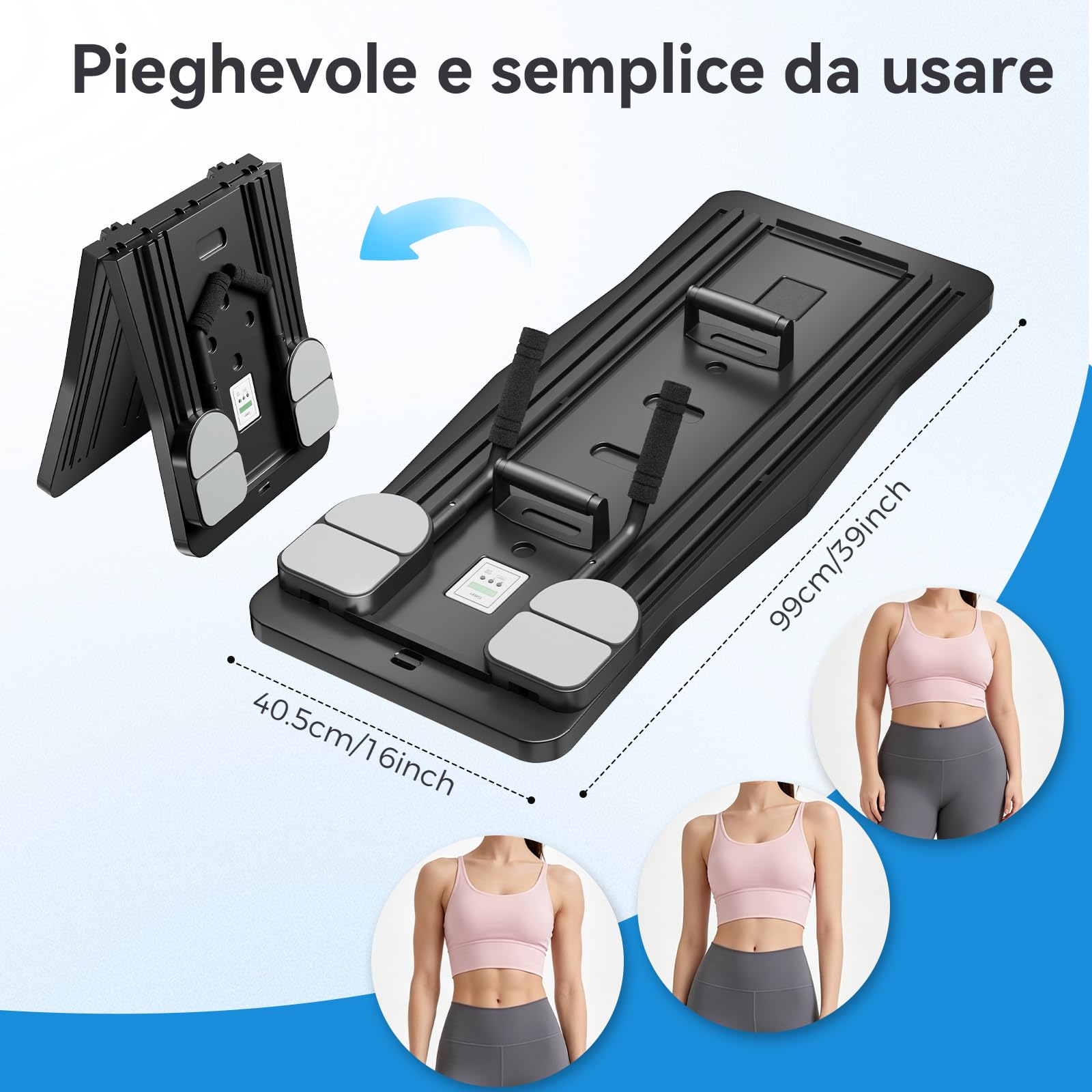 Pilates Reformer, Pilates Board Pieghevole,Macchina Pilates Portatile,Allenamento Completo del Corpo per Casa,Macchina per Esercizi Addominali Rimbalzo Automatico