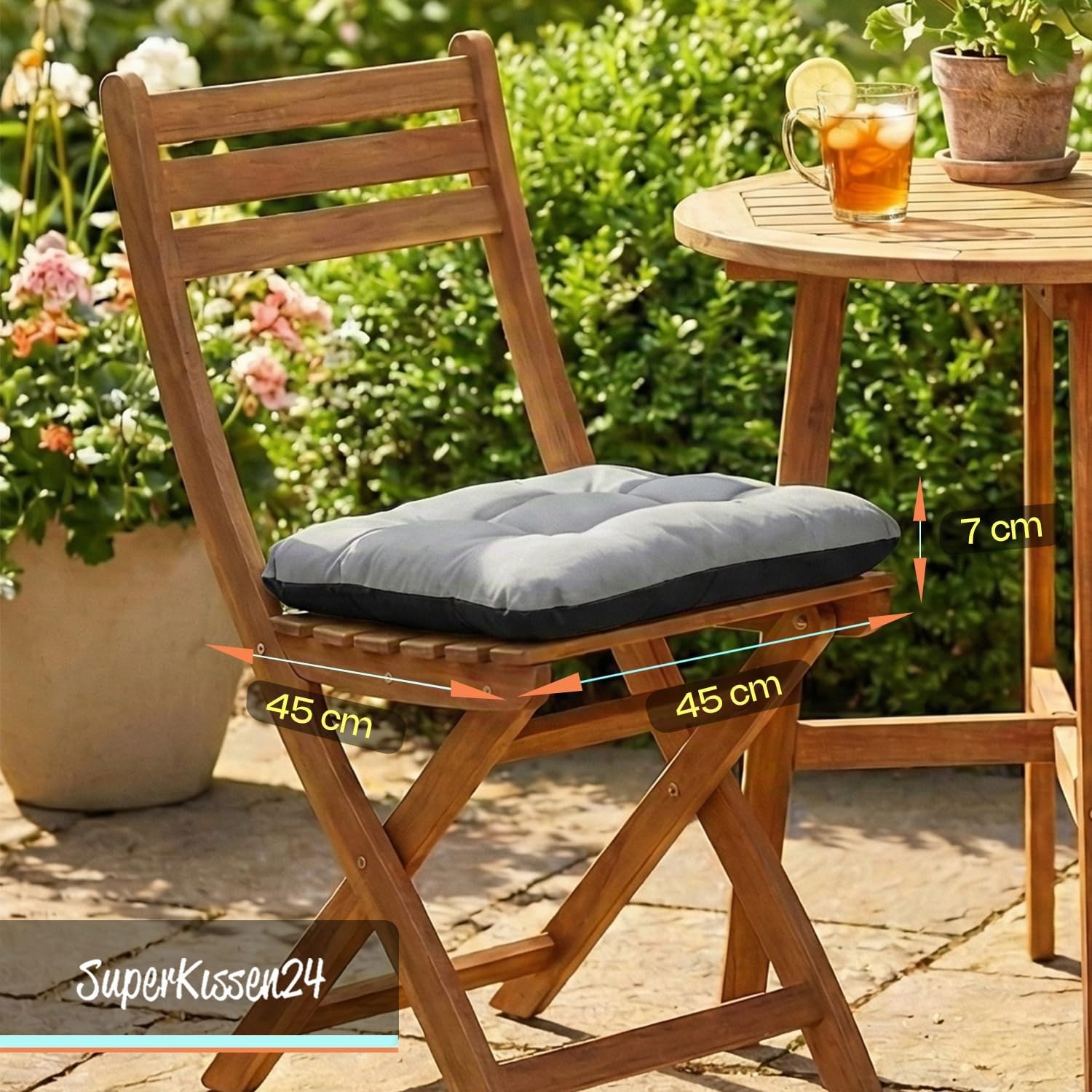 SuperKissen24. Coussin Dossier pour Banc de Jardin Canapé - 100x50 cm et Appui 100x60 cm + 2X 45x45 cm Coussin pour Chaise de Jardin - Intérieur/Extérieur – Imperméable - Exotic