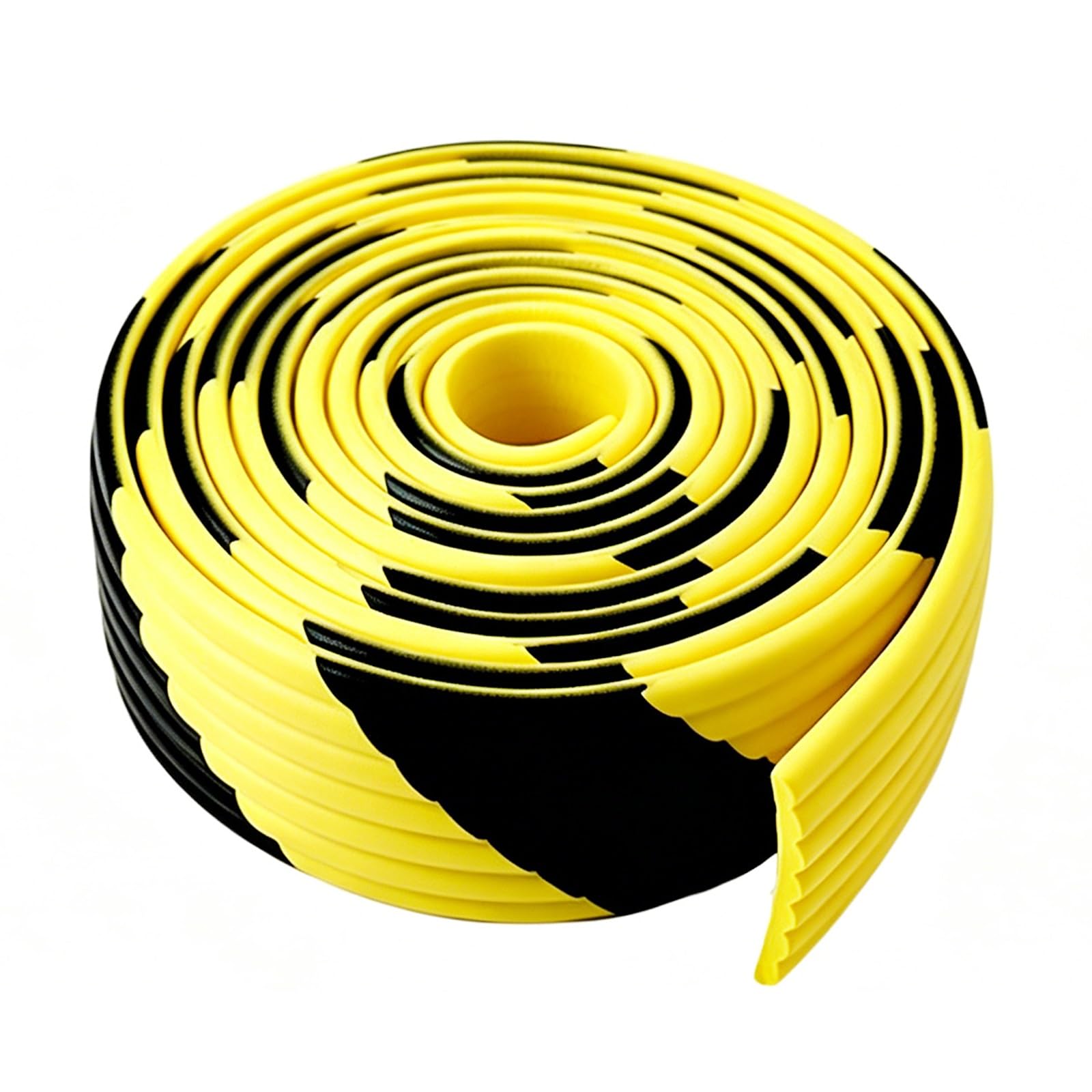 Protector de Bordes de Seguridad de 5 M, Tira Protectora de Esquinas en Negro y Amarillo con Respaldo Adhesivo, para Paredes, Almacenes, Estacionamientos y Equipos