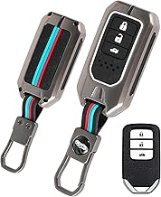 Metal Silicon Key Cover Compatible For Honda BRV, WRV, CRV, Jazz, City 3 Button Full Metal Protections Special Feature Visible In Low-Light Conditions,Black